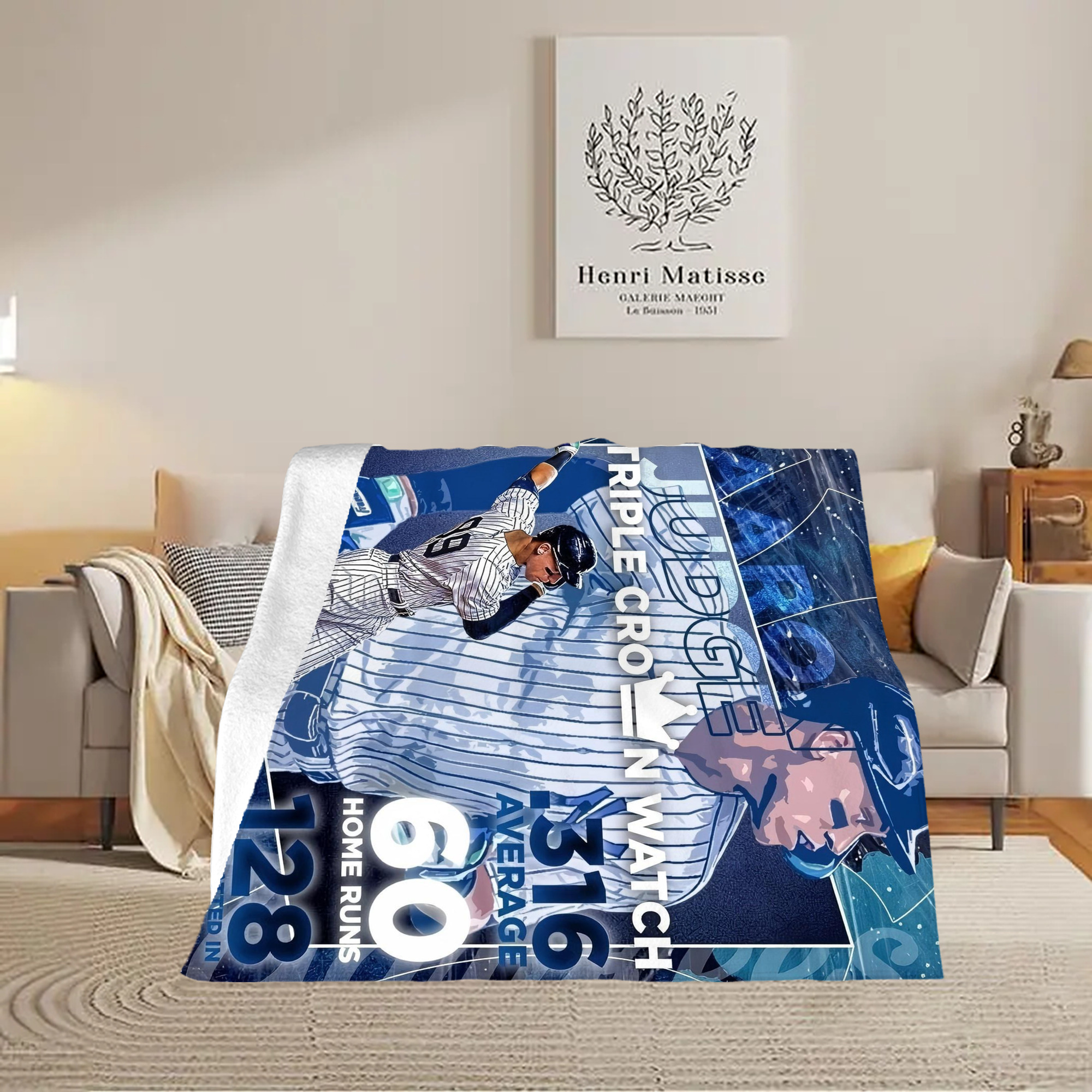 Aaron Judge Triple Crown Watch Soft Fleece Throw Blanket 50 X 60 Inch – Super Soft, Lightweight, And Durable – Perfect For Sofa, Bed, Camping, And More – Ideal Gift For Family And Friends