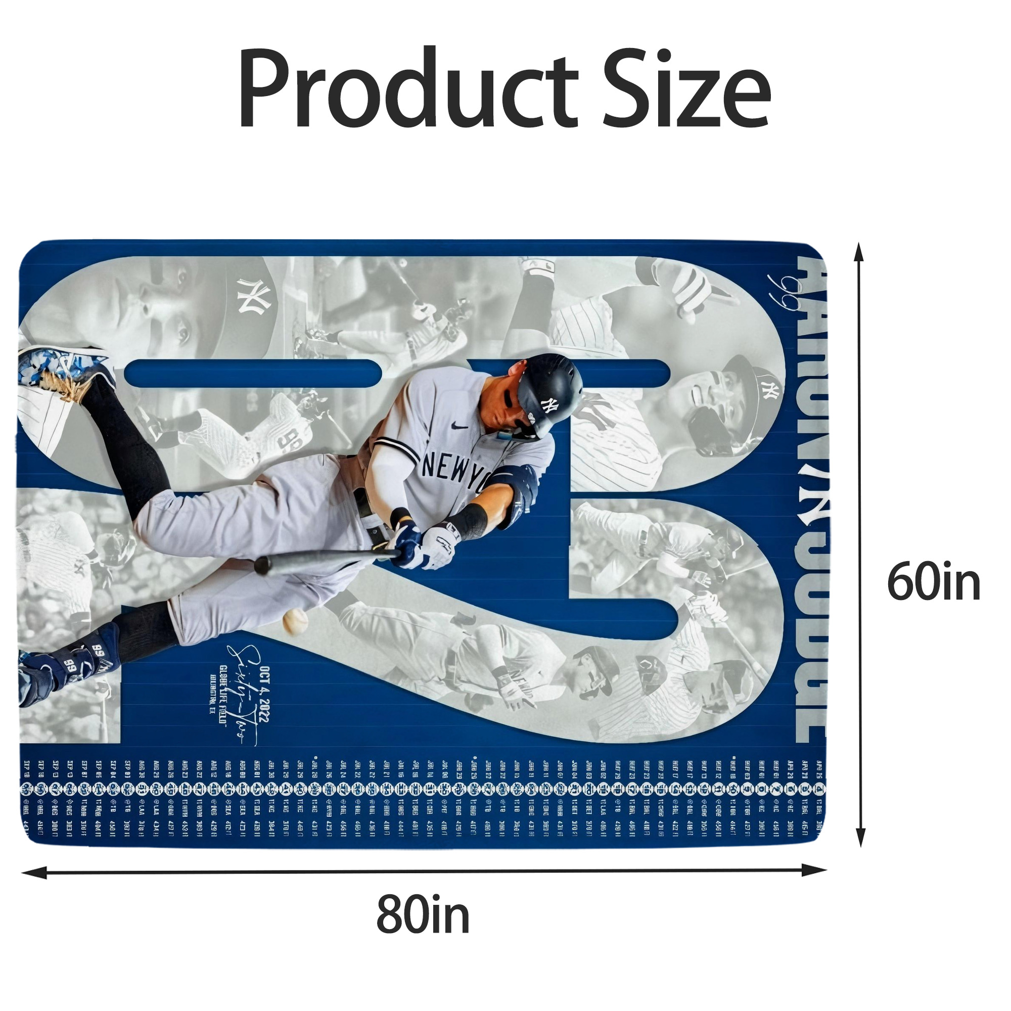 Aaron Judge AL Single Season 62  Home Run Record Soft Fleece Throw Blanket 60 X 80 Inch – Super Soft, Lightweight, And Durable – Perfect For Sofa, Bed, Camping, And More – Ideal Gift For Family And Friends
