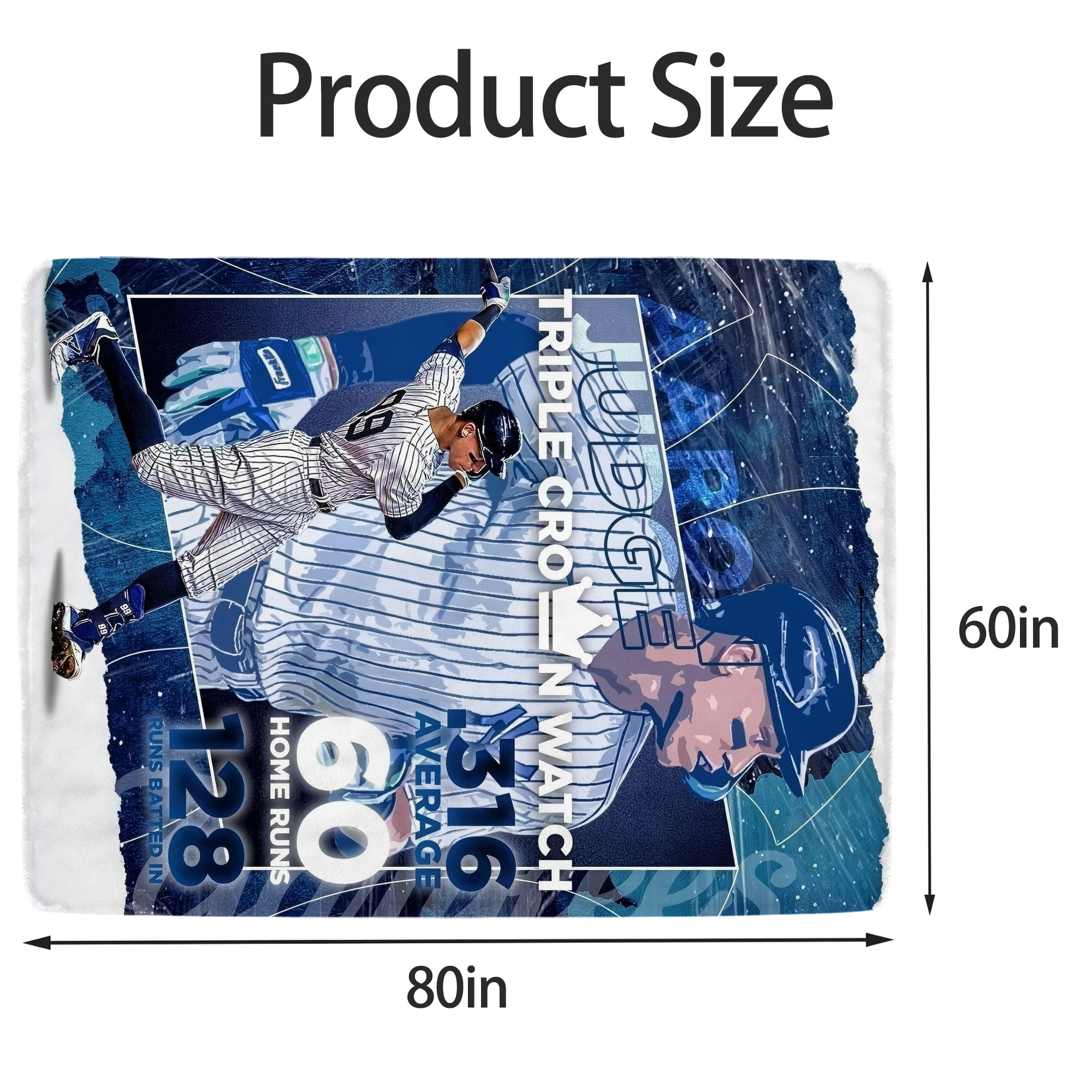 Aaron Judge Triple Crown Watch Soft Fleece Throw Blanket 60 X 80 Inch – Super Soft, Lightweight, And Durable – Perfect For Sofa, Bed, Camping, And More – Ideal Gift For Family And Friends