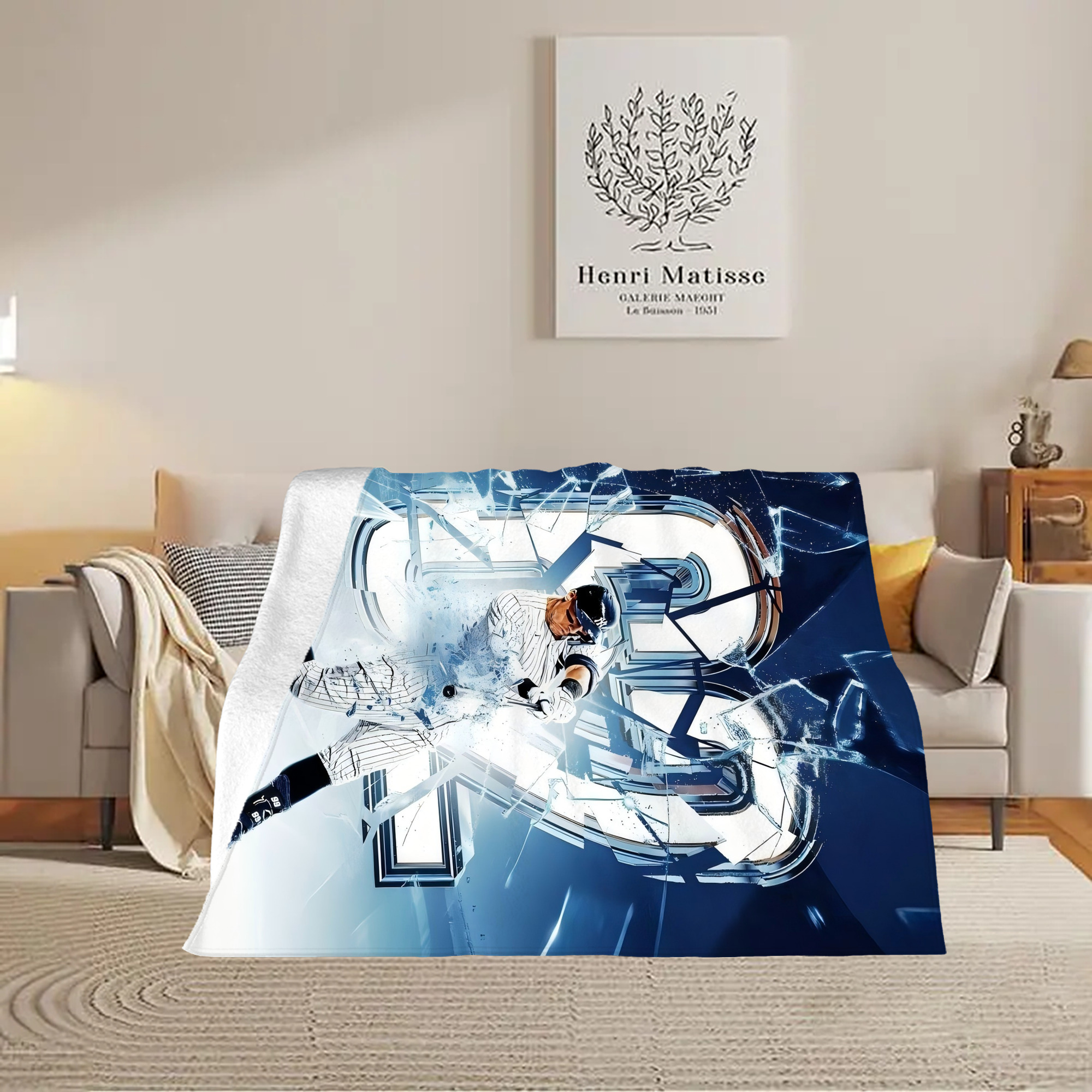 Aaron Judge 62nd Home Run Soft Fleece Throw Blanket 60 X 80 Inch – Super Soft, Lightweight, And Durable – Perfect For Sofa, Bed, Camping, And More – Ideal Gift For Family And Friends