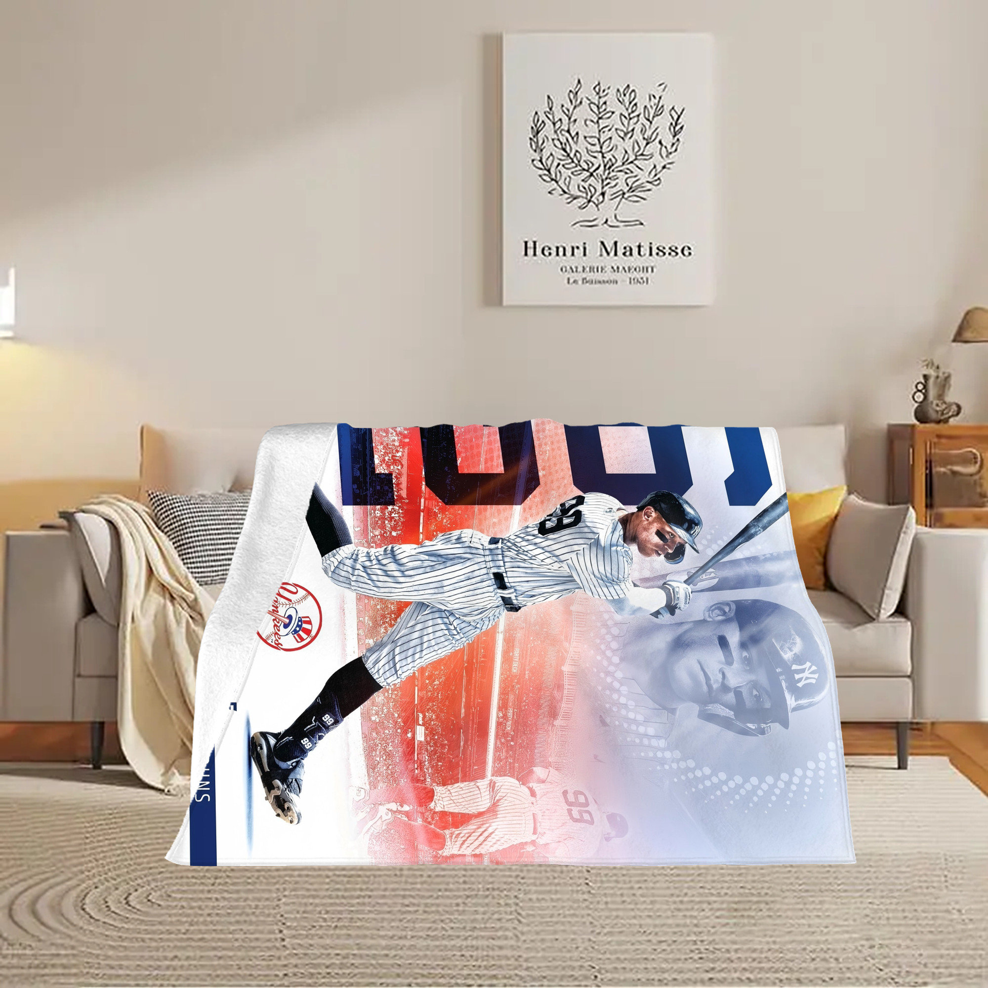 Aaron Judge 62nd Home Run Soft Fleece Throw Blanket 60 X 80 Inch – Super Soft, Lightweight, And Durable – Perfect For Sofa, Bed, Camping, And More – Ideal Gift For Family And Friends