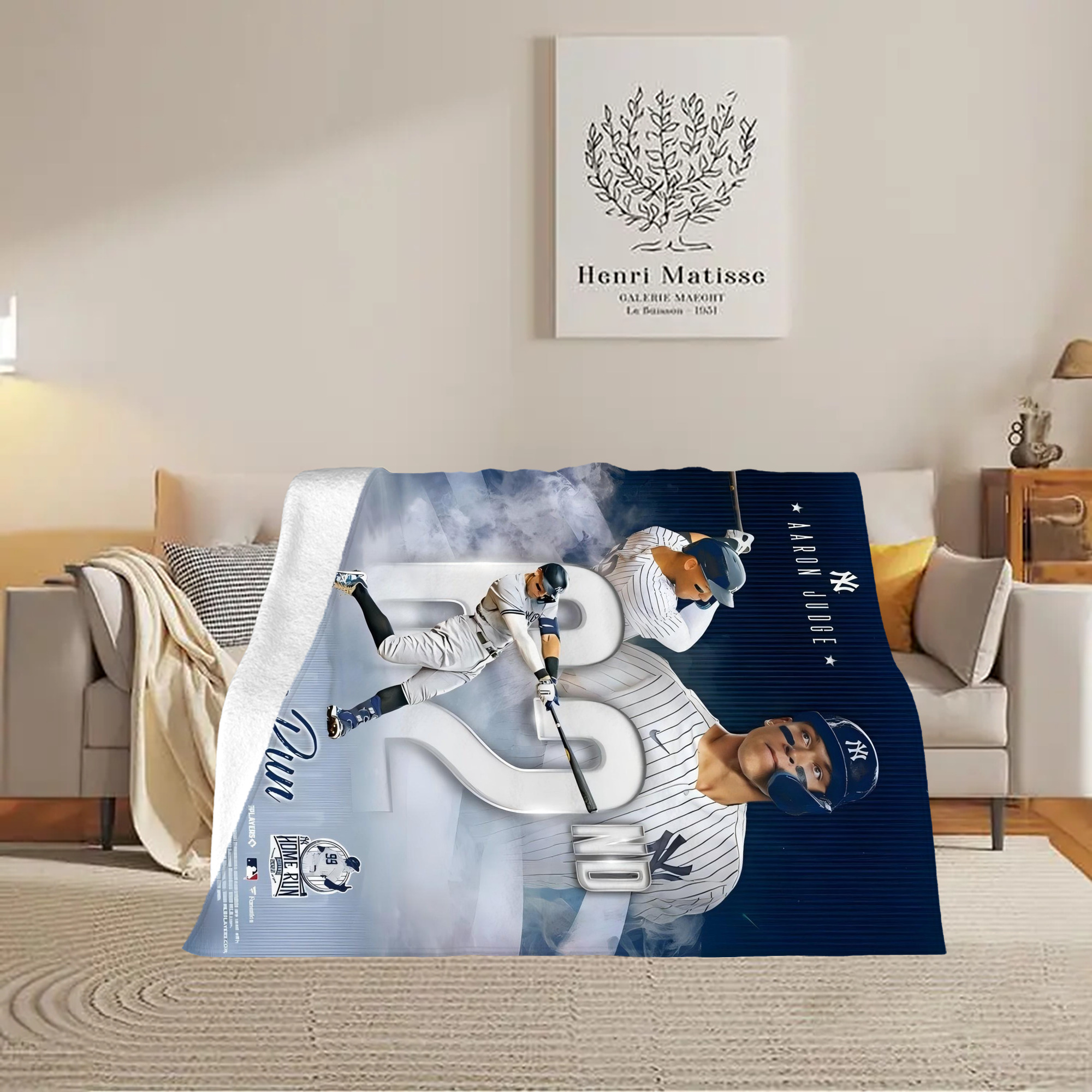Aaron Judge 62nd Home Run 10.4.2022 Soft Fleece Throw Blanket 60 X 80 Inch – Super Soft, Lightweight, And Durable – Perfect For Sofa, Bed, Camping, And More – Ideal Gift For Family And Friends