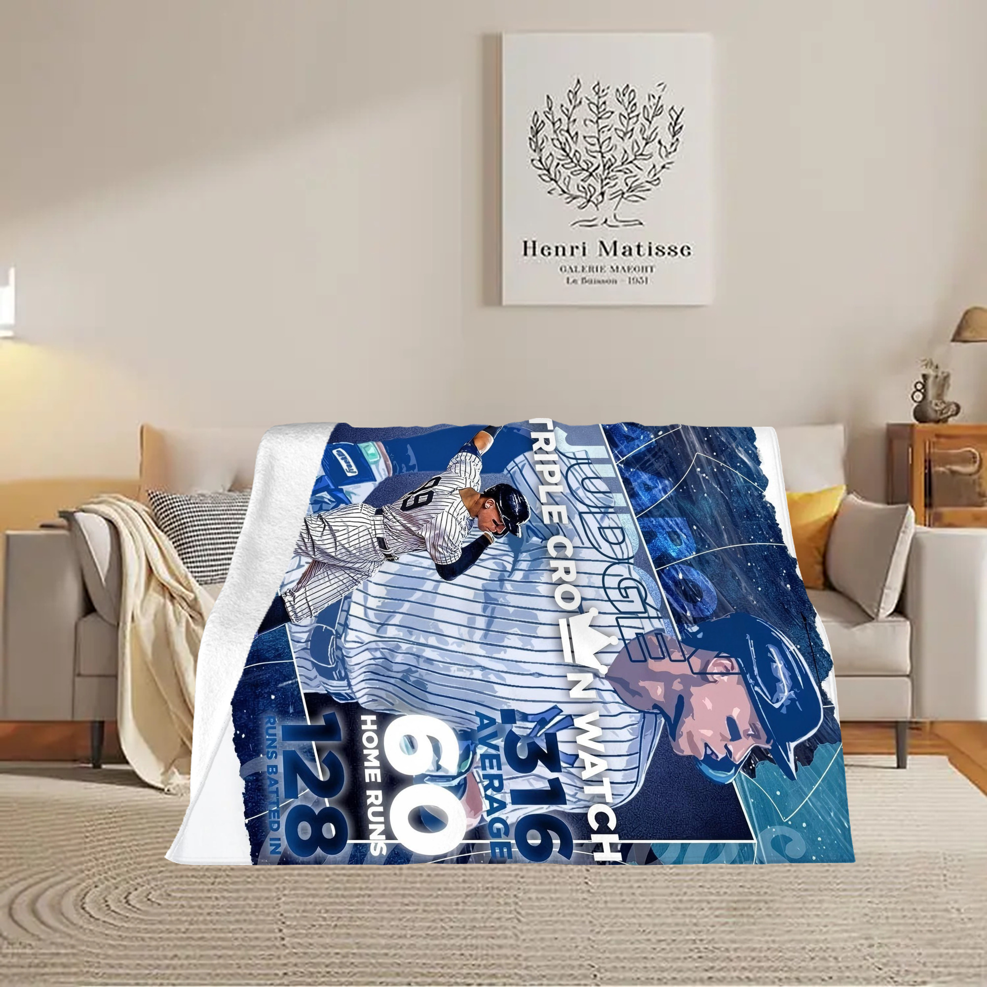 Aaron Judge Triple Crown Watch Soft Fleece Throw Blanket 60 X 80 Inch – Super Soft, Lightweight, And Durable – Perfect For Sofa, Bed, Camping, And More – Ideal Gift For Family And Friends