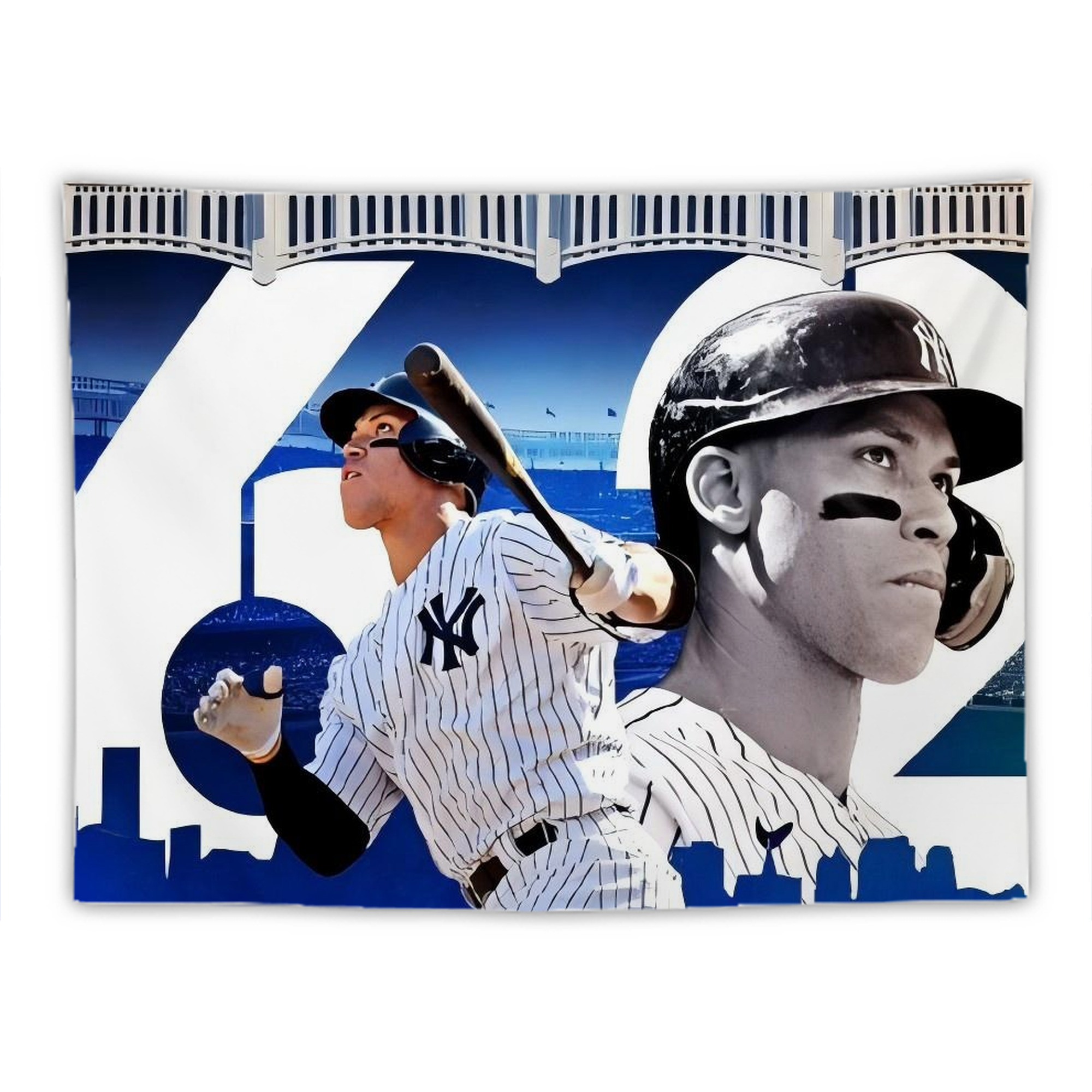 Aaron Judge 62 Home Runs Wall Tapestry For Bedroom Aesthetic – Boho Style Polyester Fabric Wall Hanging With Hooks – 60 X 90 Inch Large Size, Lightweight, Durable, Easy To Hang