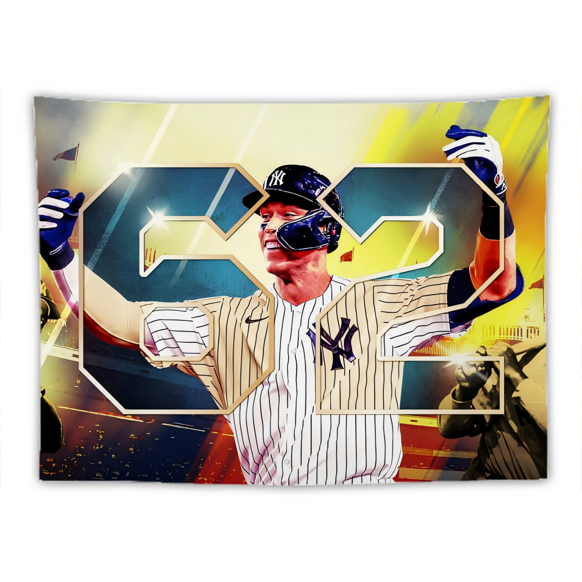 Aaron Judge 62nd Home Run Wall Tapestry For Bedroom Aesthetic – Boho Style Polyester Fabric Wall Hanging With Hooks – 60 X 90 Inch Large Size, Lightweight, Durable, Easy To Hang