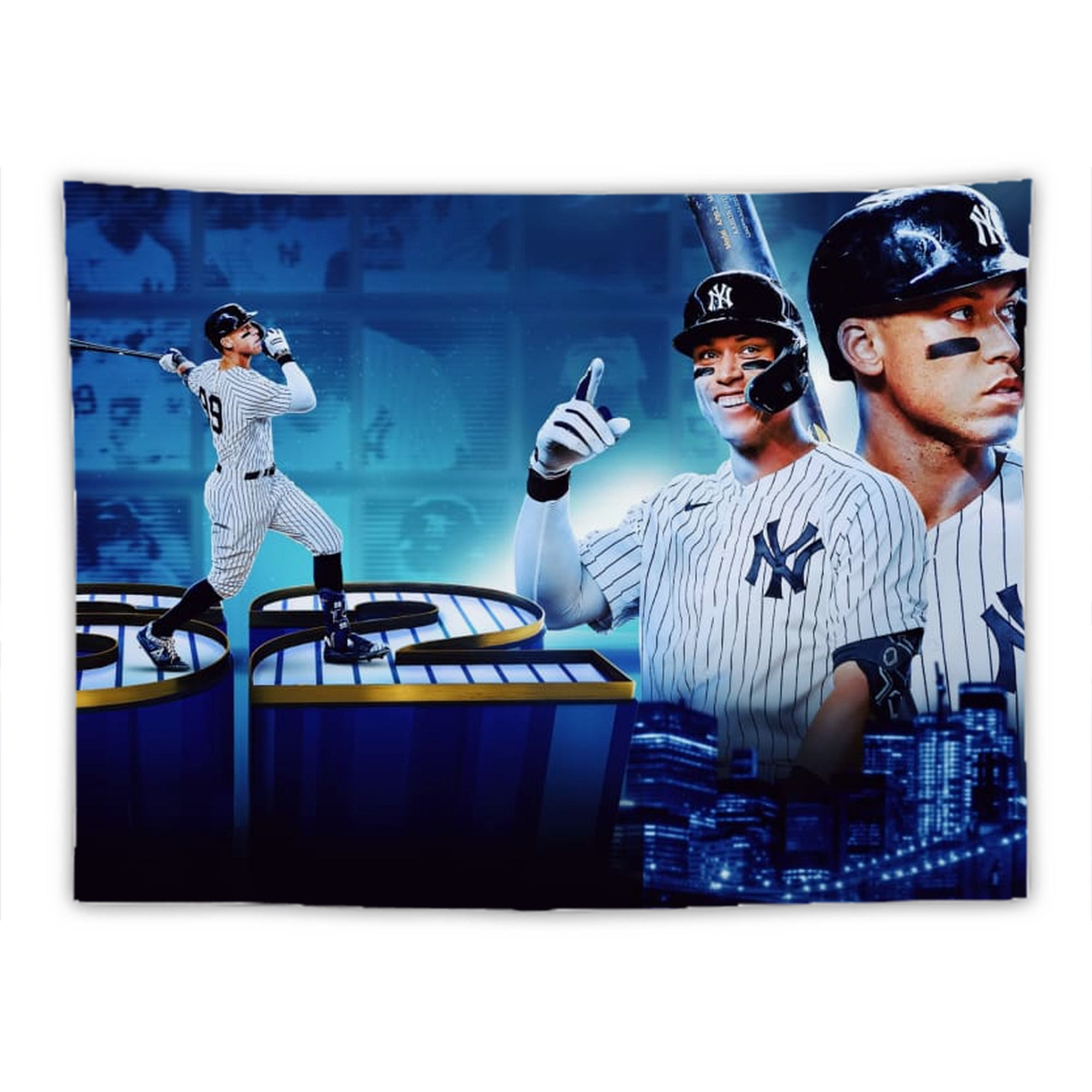 aaron judge 62nd home run Wall Tapestry For Bedroom Aesthetic – Boho Style Polyester Fabric Wall Hanging With Hooks – 60 X 90 Inch Large Size, Lightweight, Durable, Easy To Hang