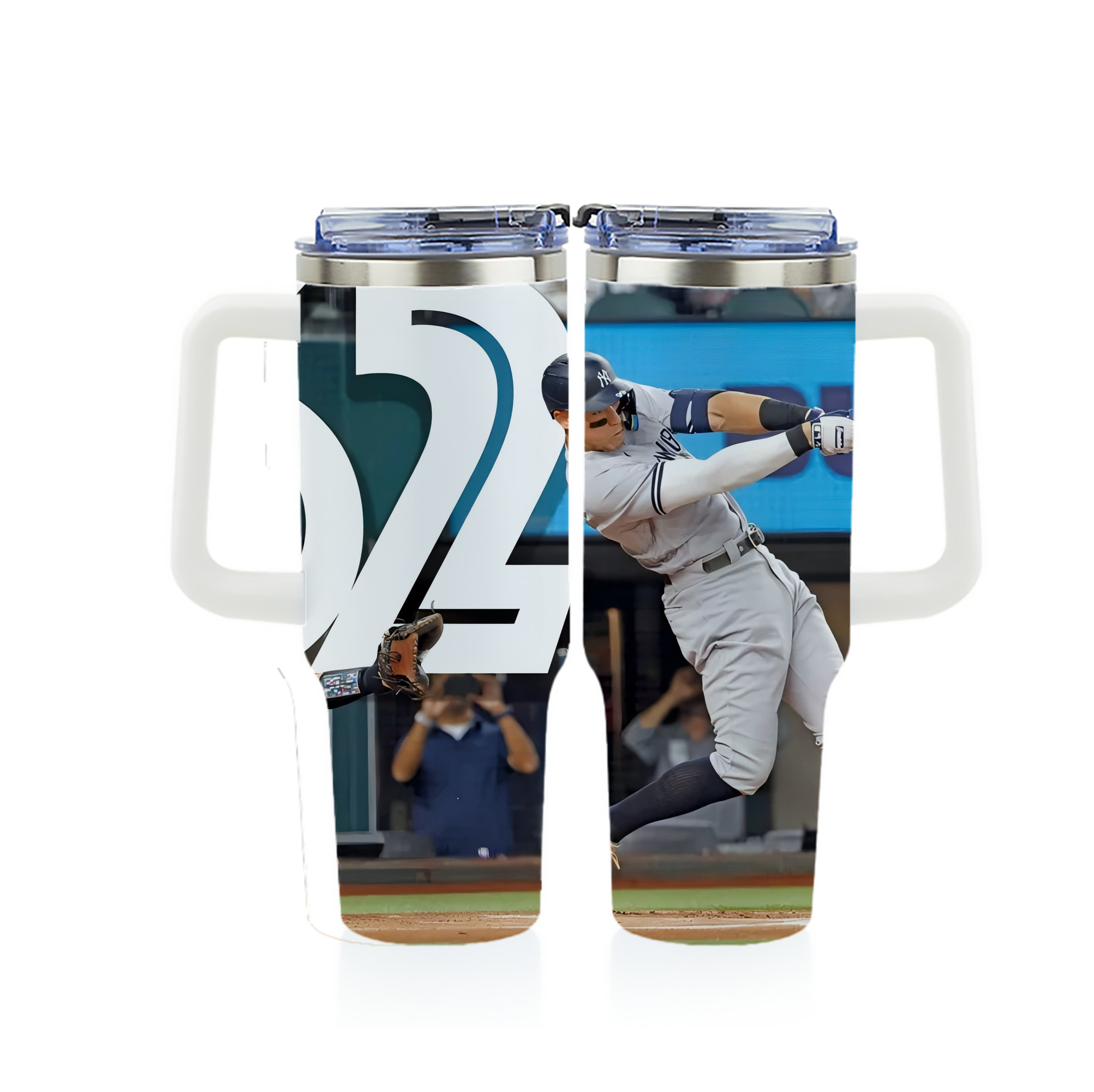 Aaron Judge 62nd Home Run 40oz Full Wrap Car Tumbler – Durable Stainless Steel Travel Mug With Vibrant UV Print – Double Wall Insulated, Fits Most Car Cup Holders