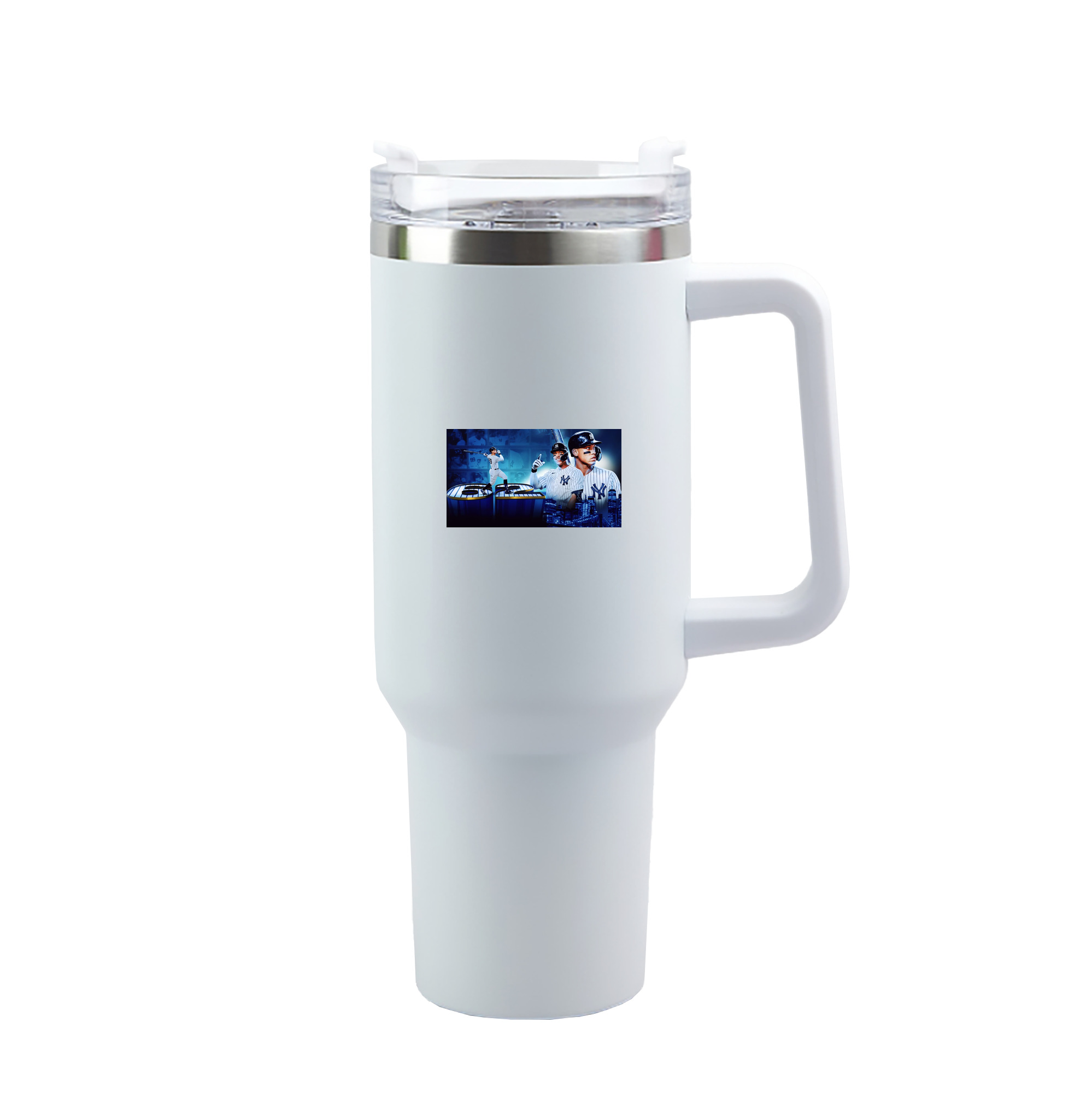 aaron judge 62nd home run 40oz Handle Car Tumbler – Durable Stainless Steel Travel Mug With UV Print – Double Wall Insulated, Fits Most Car Cup Holders