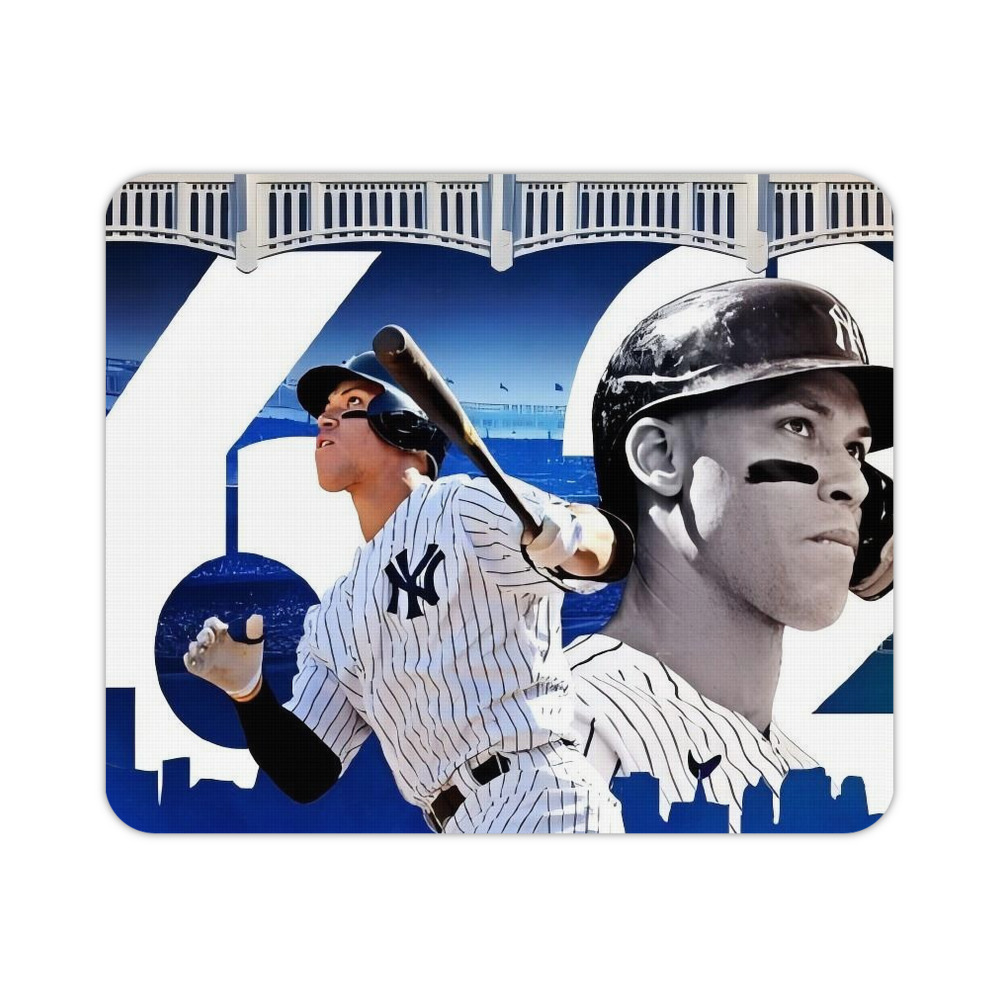 Aaron Judge 62 Home Runs Durable Rubber Mouse Pad With Stitched Edges, Waterproof, Non-Slip Surface, Ultra-Thin Design For Gaming, Office