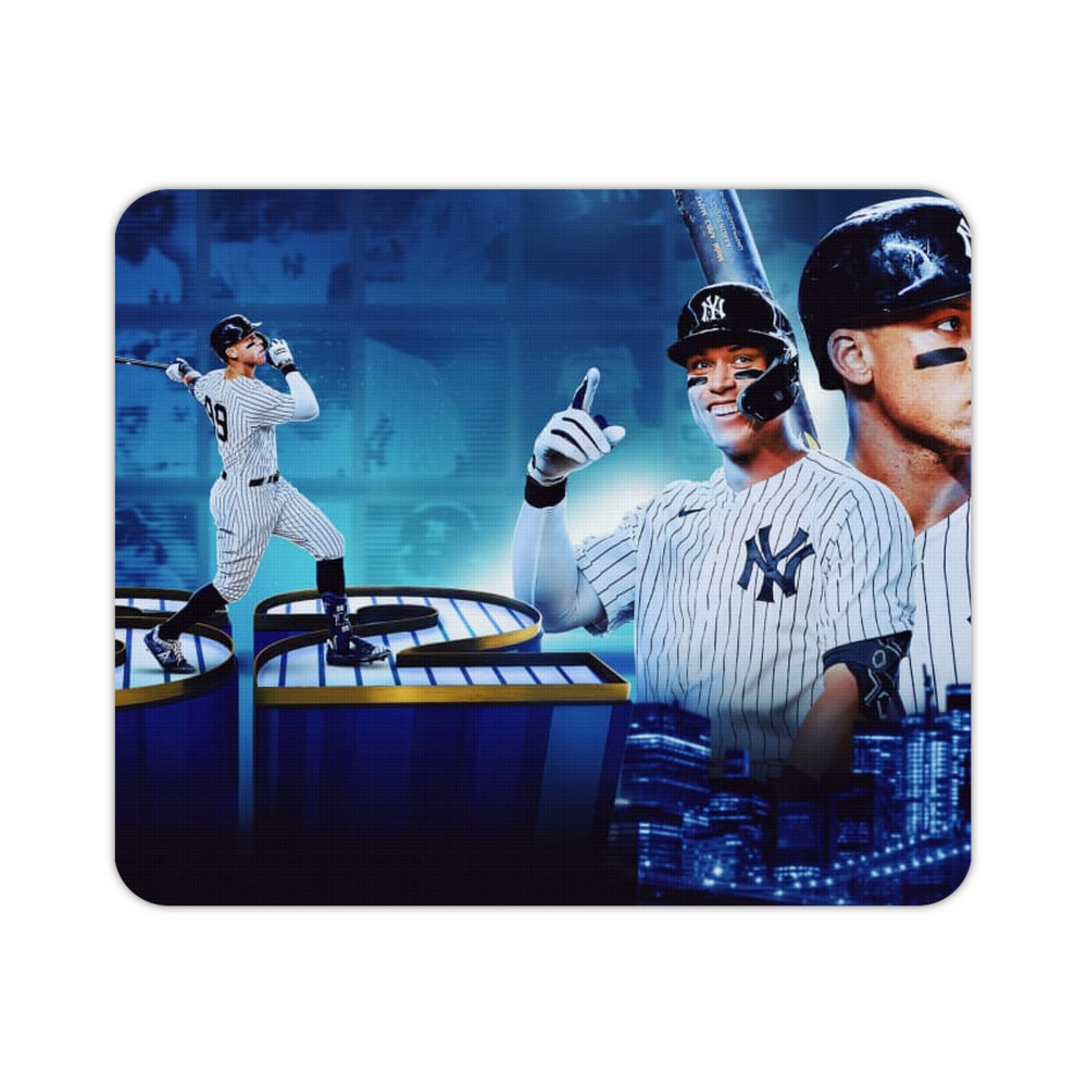 aaron judge 62nd home run Durable Rubber Mouse Pad With Stitched Edges, Waterproof, Non-Slip Surface, Ultra-Thin Design For Gaming, Office