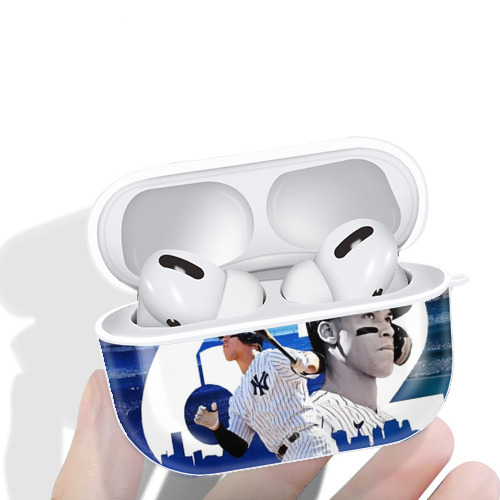 Aaron Judge 62 Home Runs AirPods Pro Hard Case White With Keychain, Durable Flexible PC, Precise Cutouts, Anti-Fingerprint, Yellowing & Scratch Resistant, Full Protection, Washable