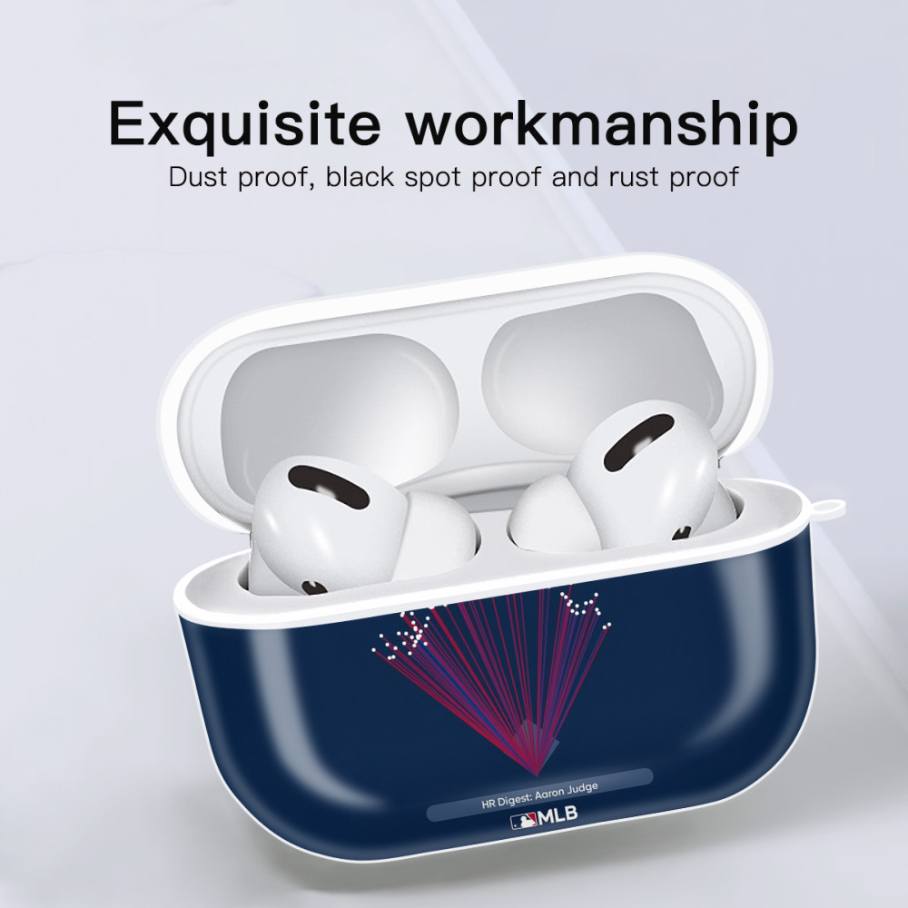 Aaron Judge 62HR Digest AirPods Pro Hard Case White With Keychain, Durable Flexible PC, Precise Cutouts, Anti-Fingerprint, Yellowing & Scratch Resistant, Full Protection, Washable
