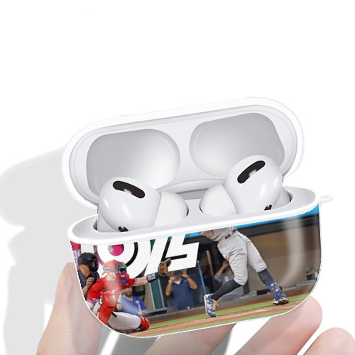Aaron Judge 62nd Home Run AirPods Pro Hard Case White With Keychain, Durable Flexible PC, Precise Cutouts, Anti-Fingerprint, Yellowing & Scratch Resistant, Full Protection, Washable