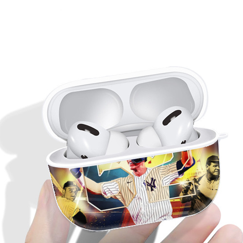 Aaron Judge 62nd Home Run AirPods Pro Hard Case White With Keychain, Durable Flexible PC, Precise Cutouts, Anti-Fingerprint, Yellowing & Scratch Resistant, Full Protection, Washable
