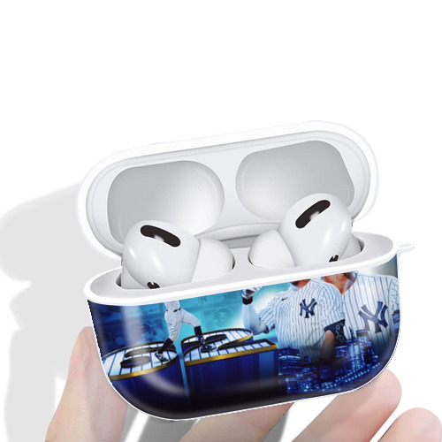 aaron judge 62nd home run AirPods Pro Hard Case White With Keychain, Durable Flexible PC, Precise Cutouts, Anti-Fingerprint, Yellowing & Scratch Resistant, Full Protection, Washable