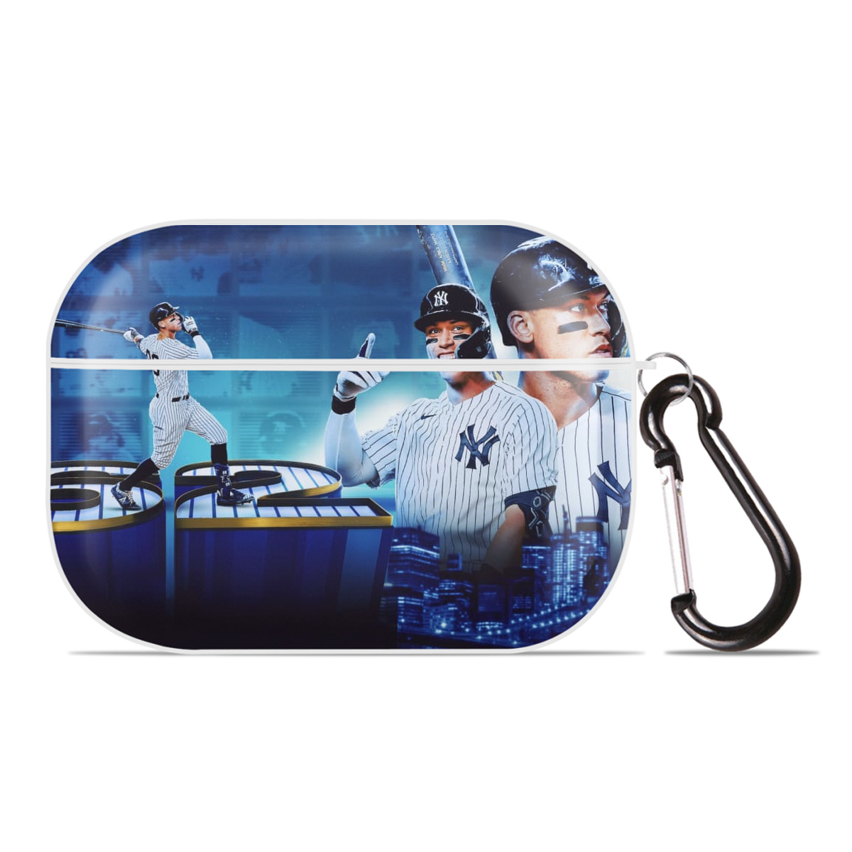 aaron judge 62nd home run AirPods Pro Hard Case White With Keychain, Durable Flexible PC, Precise Cutouts, Anti-Fingerprint, Yellowing & Scratch Resistant, Full Protection, Washable