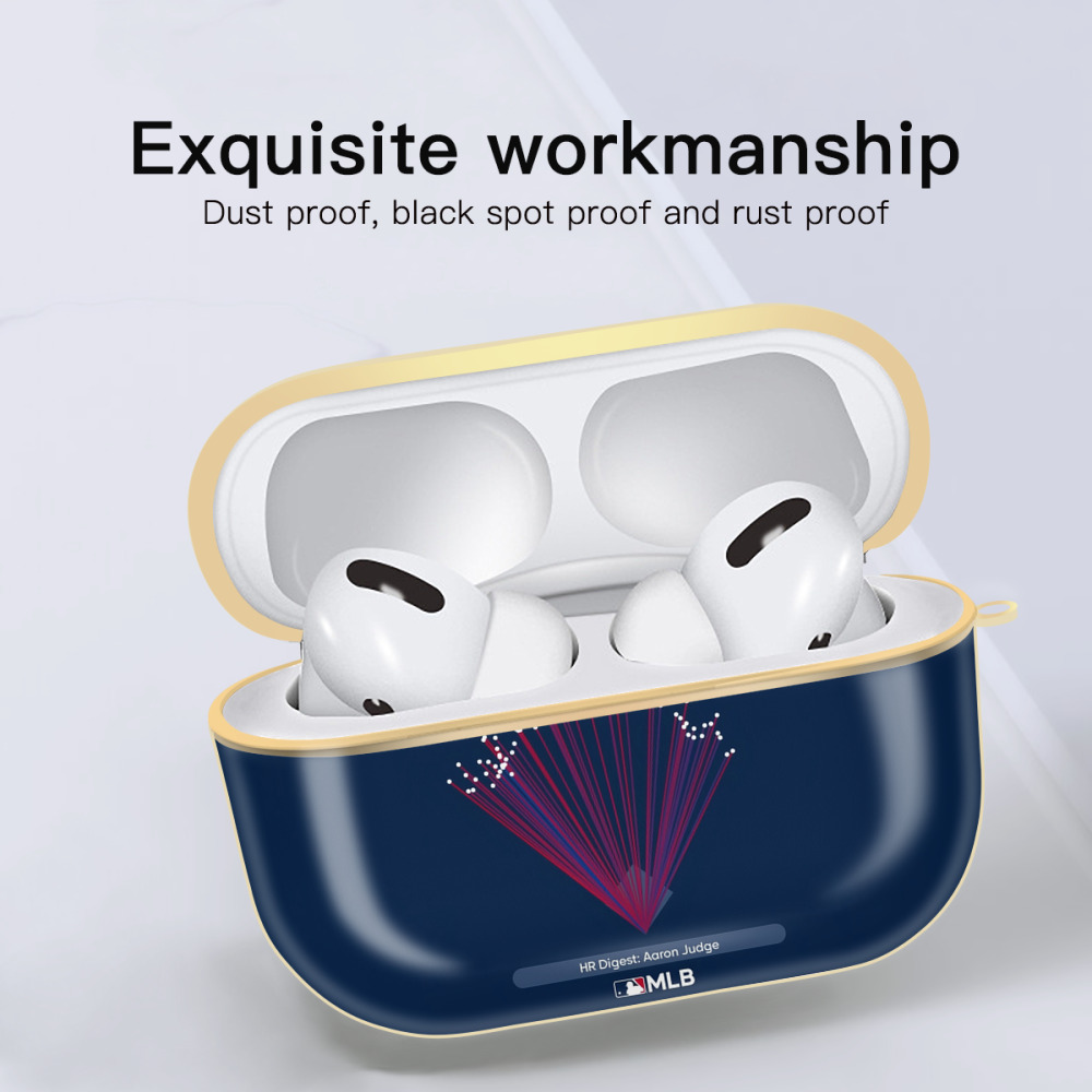 Aaron Judge 62HR Digest Luxury Gold AirPods Pro Case With Keychain, Flexible PC Material, Full Protection, Precise Cutouts, Anti-Fingerprint, Washable, Durable Design