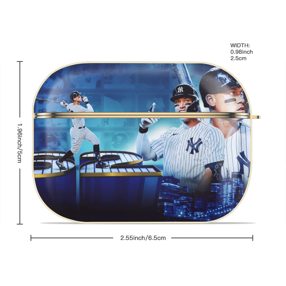 aaron judge 62nd home run Luxury Gold AirPods Pro Case With Keychain, Flexible PC Material, Full Protection, Precise Cutouts, Anti-Fingerprint, Washable, Durable Design