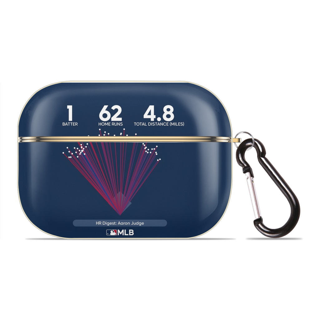Aaron Judge 62HR Digest Luxury Gold AirPods Pro Case With Keychain, Flexible PC Material, Full Protection, Precise Cutouts, Anti-Fingerprint, Washable, Durable Design