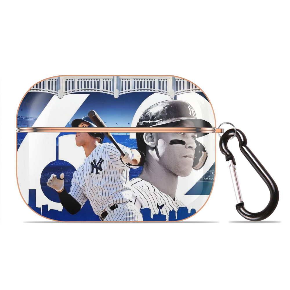 Aaron Judge 62 Home Runs AirPods Pro Protective Case Rose Gold, Flexible PC Material, Precise Fit, Anti-Slip Cover, Full Protection, Fingerprint Resistant, Washable With Keychain
