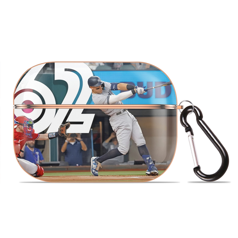 Aaron Judge 62nd Home Run AirPods Pro Protective Case Rose Gold, Flexible PC Material, Precise Fit, Anti-Slip Cover, Full Protection, Fingerprint Resistant, Washable With Keychain