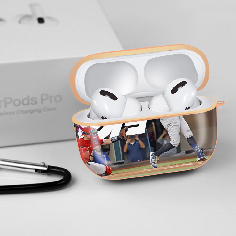 Aaron Judge 62nd Home Run AirPods Pro Protective Case Rose Gold, Flexible PC Material, Precise Fit, Anti-Slip Cover, Full Protection, Fingerprint Resistant, Washable With Keychain