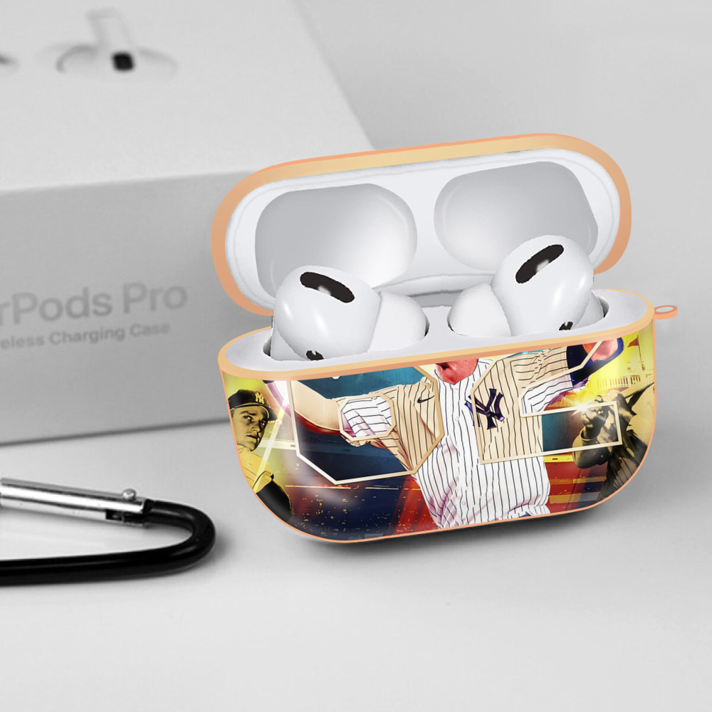 Aaron Judge 62nd Home Run AirPods Pro Protective Case Rose Gold, Flexible PC Material, Precise Fit, Anti-Slip Cover, Full Protection, Fingerprint Resistant, Washable With Keychain