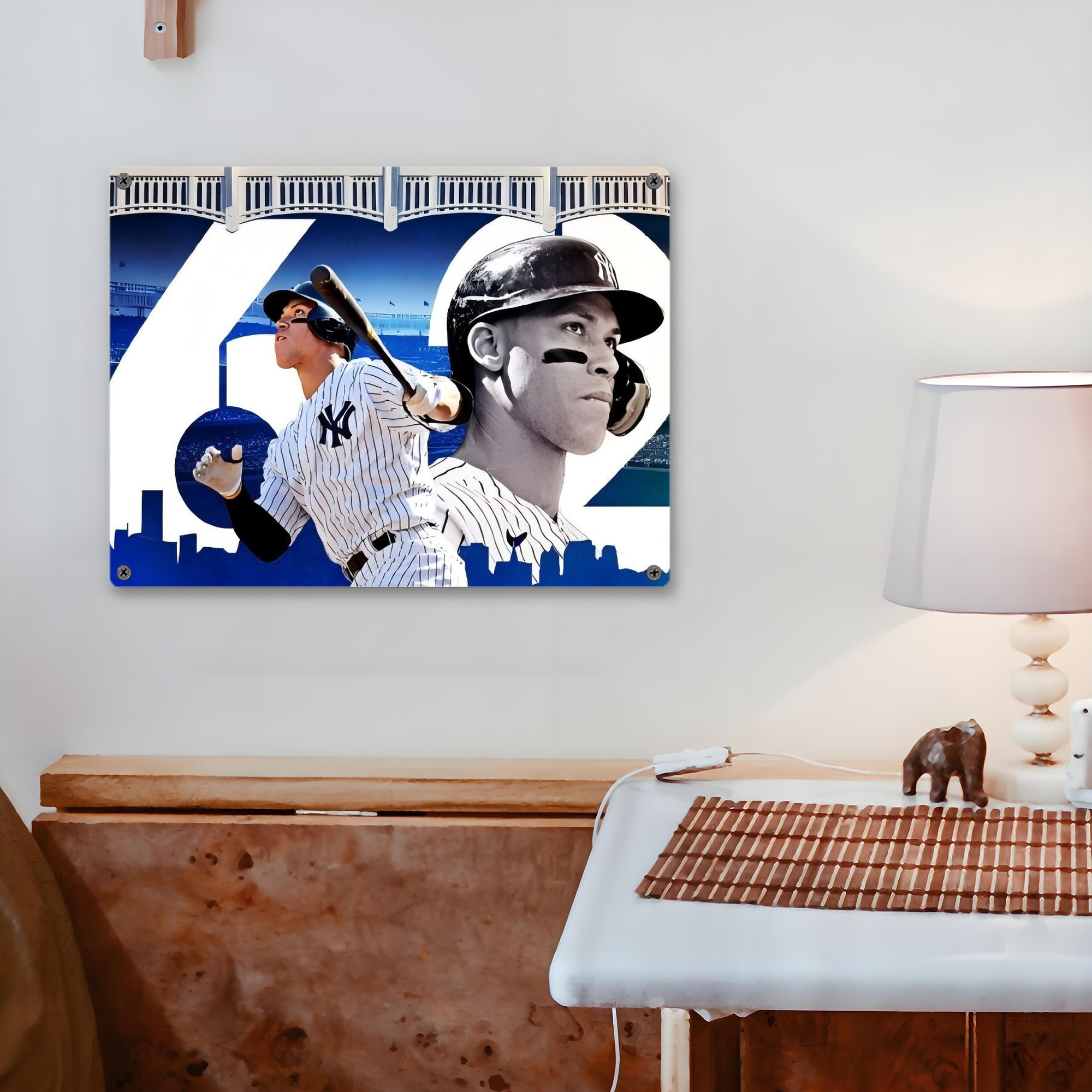 Aaron Judge 62 Home Runs Vintage Metal Tin Sign 16x12 – Full-Print Iron Wall Decor – Durable, Fade-Resistant – Easy To Hang – Ideal For Home, Bar, Kitchen & Office Decor