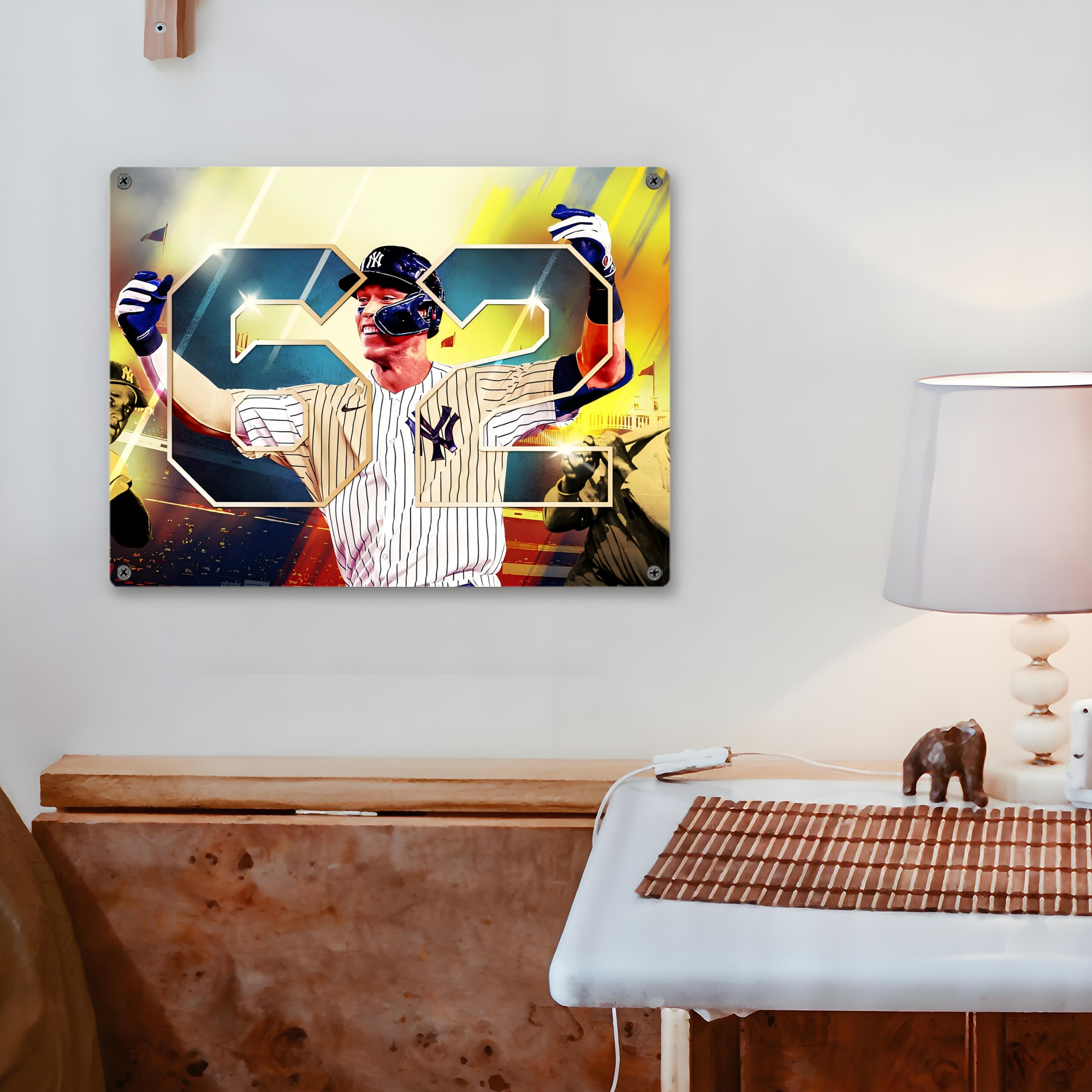 Aaron Judge 62nd Home Run Vintage Metal Tin Sign 16x12 – Full-Print Iron Wall Decor – Durable, Fade-Resistant – Easy To Hang – Ideal For Home, Bar, Kitchen & Office Decor