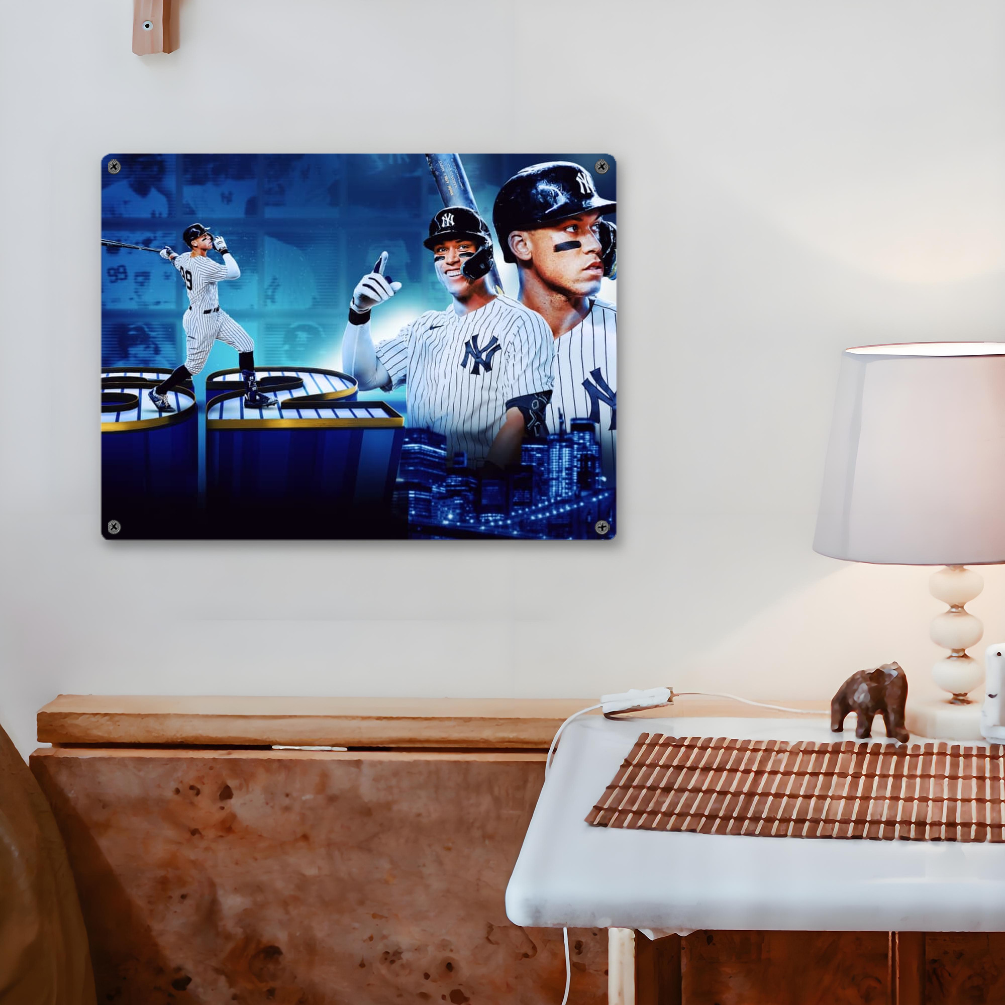 aaron judge 62nd home run Vintage Metal Tin Sign 16x12 – Full-Print Iron Wall Decor – Durable, Fade-Resistant – Easy To Hang – Ideal For Home, Bar, Kitchen & Office Decor