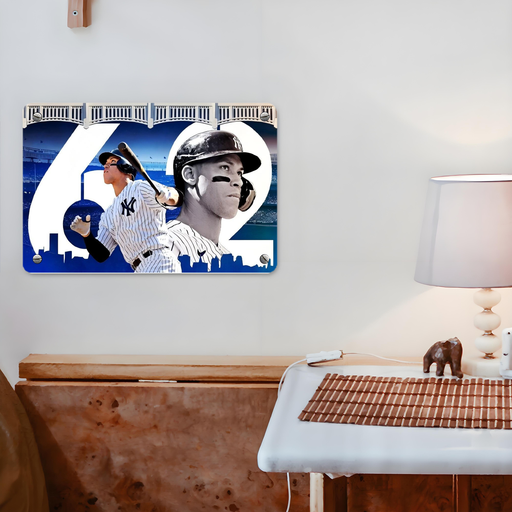 Aaron Judge 62 Home Runs Metal Tin Sign 12x8inch - Premium Full-Print Decorative Wall Art, Durable Rust-Resistant Metal Plaque For Living Room, Bedroom, Kitchen, Office, Bar Décor