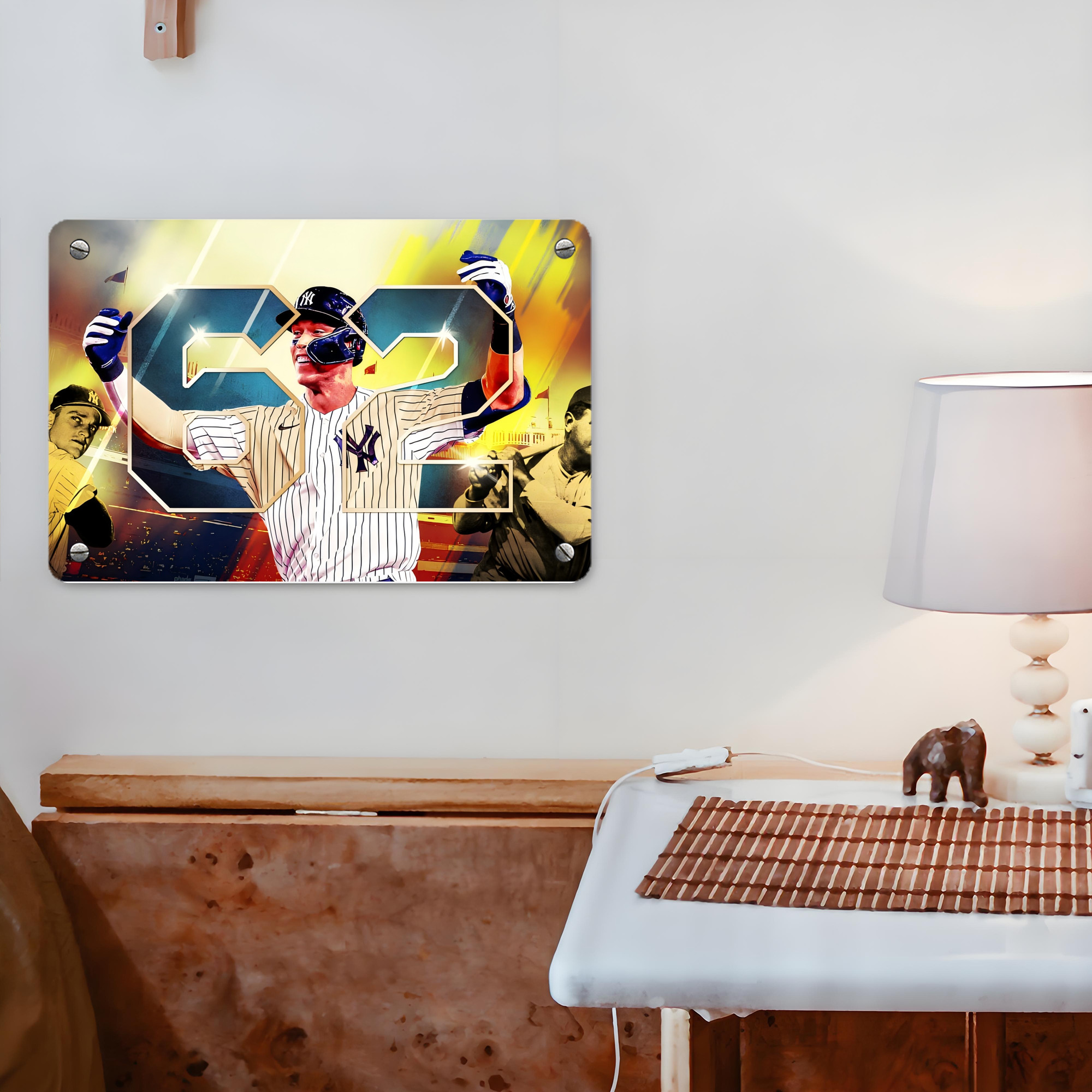 Aaron Judge 62nd Home Run Metal Tin Sign 12x8inch - Premium Full-Print Decorative Wall Art, Durable Rust-Resistant Metal Plaque For Living Room, Bedroom, Kitchen, Office, Bar Décor