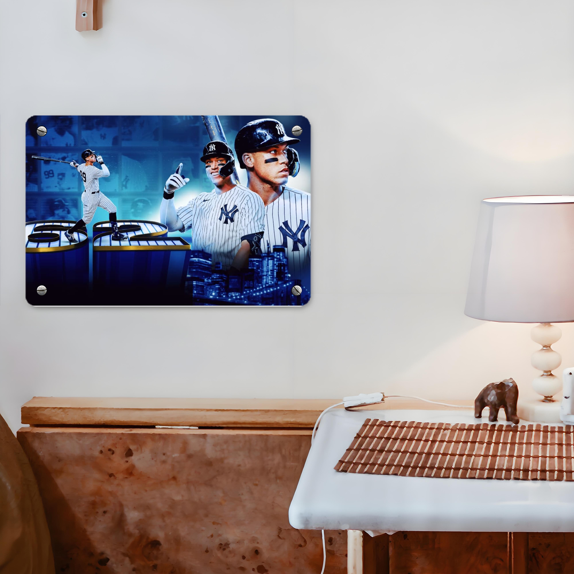 aaron judge 62nd home run Metal Tin Sign 12x8inch - Premium Full-Print Decorative Wall Art, Durable Rust-Resistant Metal Plaque For Living Room, Bedroom, Kitchen, Office, Bar Décor