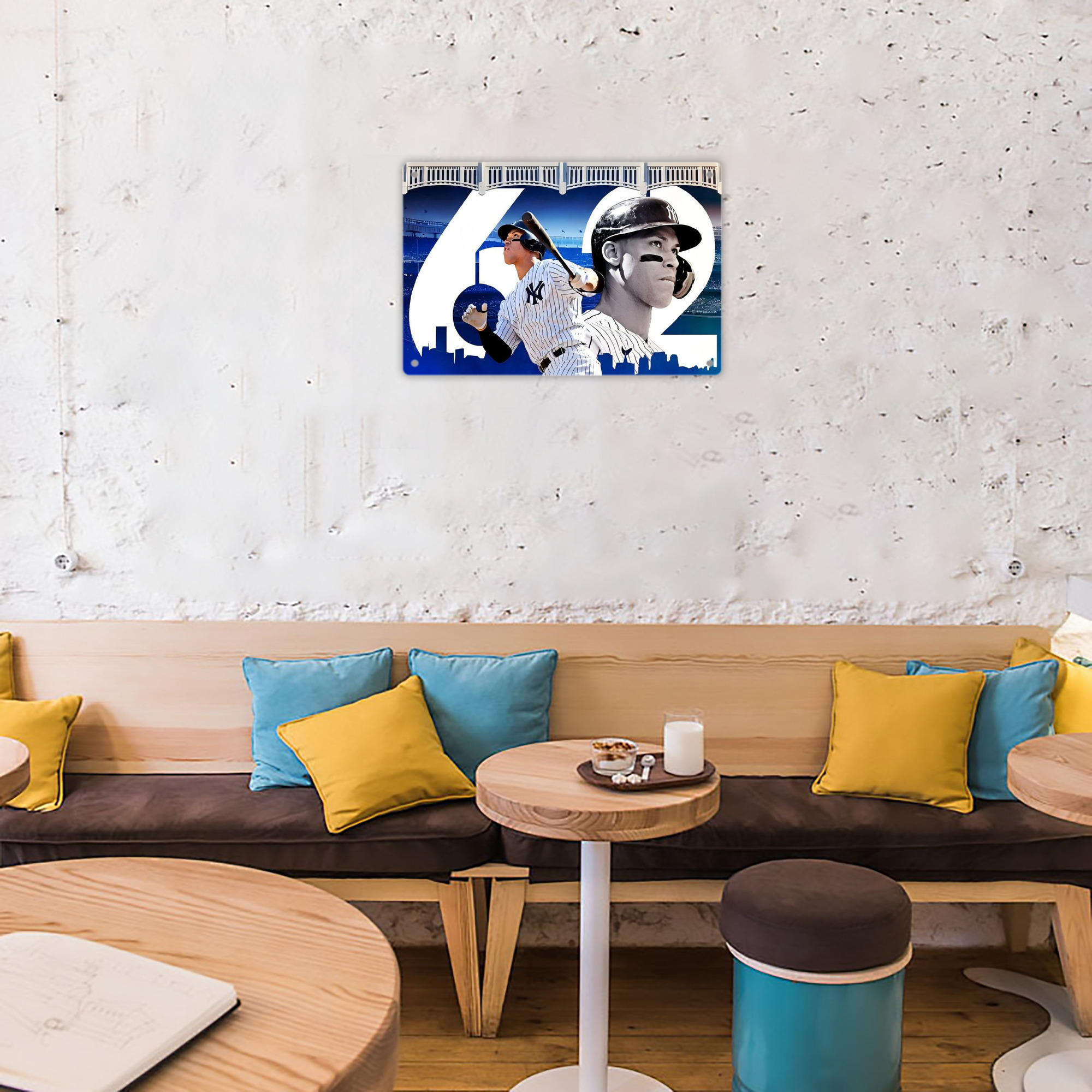 Aaron Judge 62 Home Runs Decorative Aluminum Plaque – Horizontal Design – Durable, Stylish, Easy To Install – Ideal For Home, Office, Bar, And More