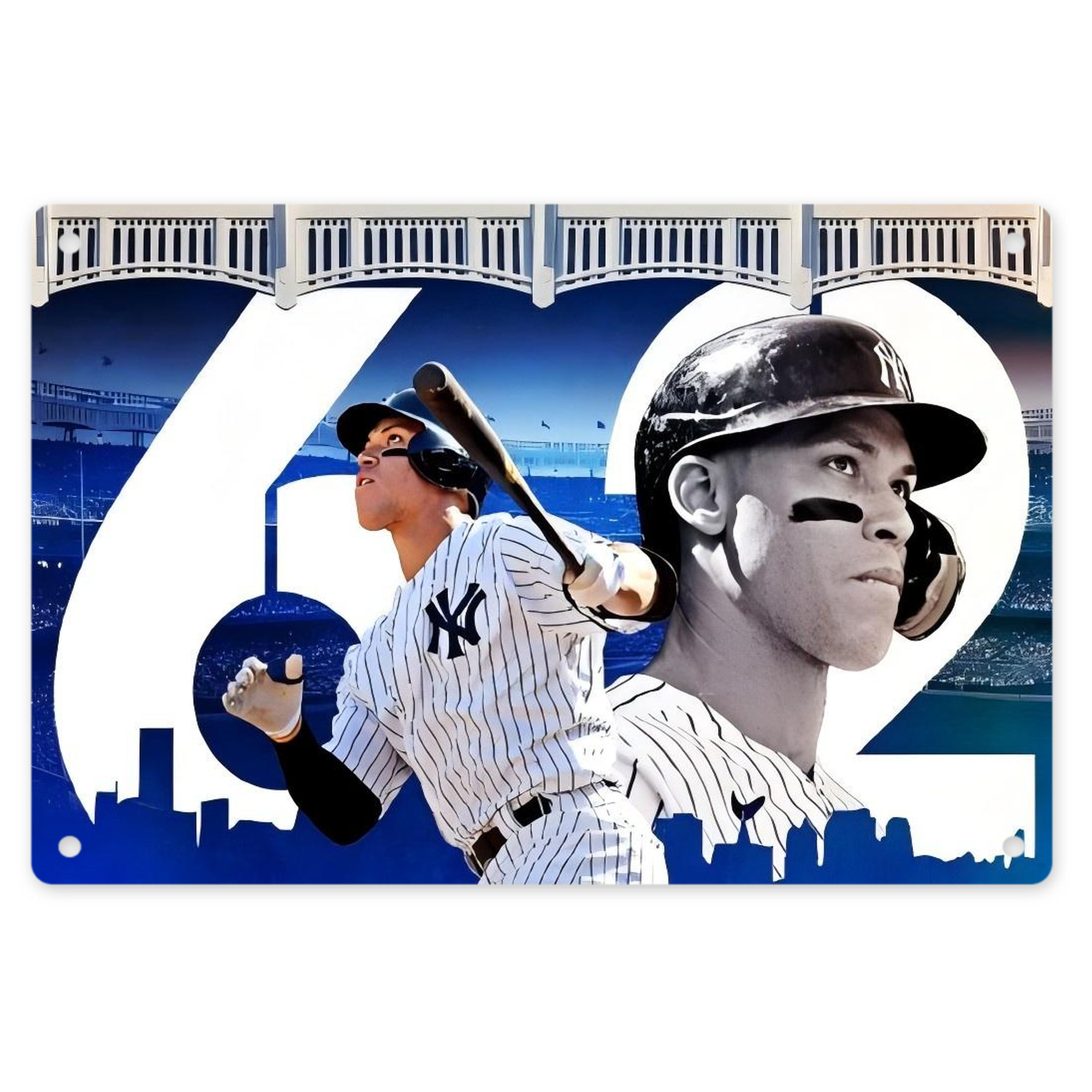 Aaron Judge 62 Home Runs Decorative Aluminum Plaque – Horizontal Design – Durable, Stylish, Easy To Install – Ideal For Home, Office, Bar, And More