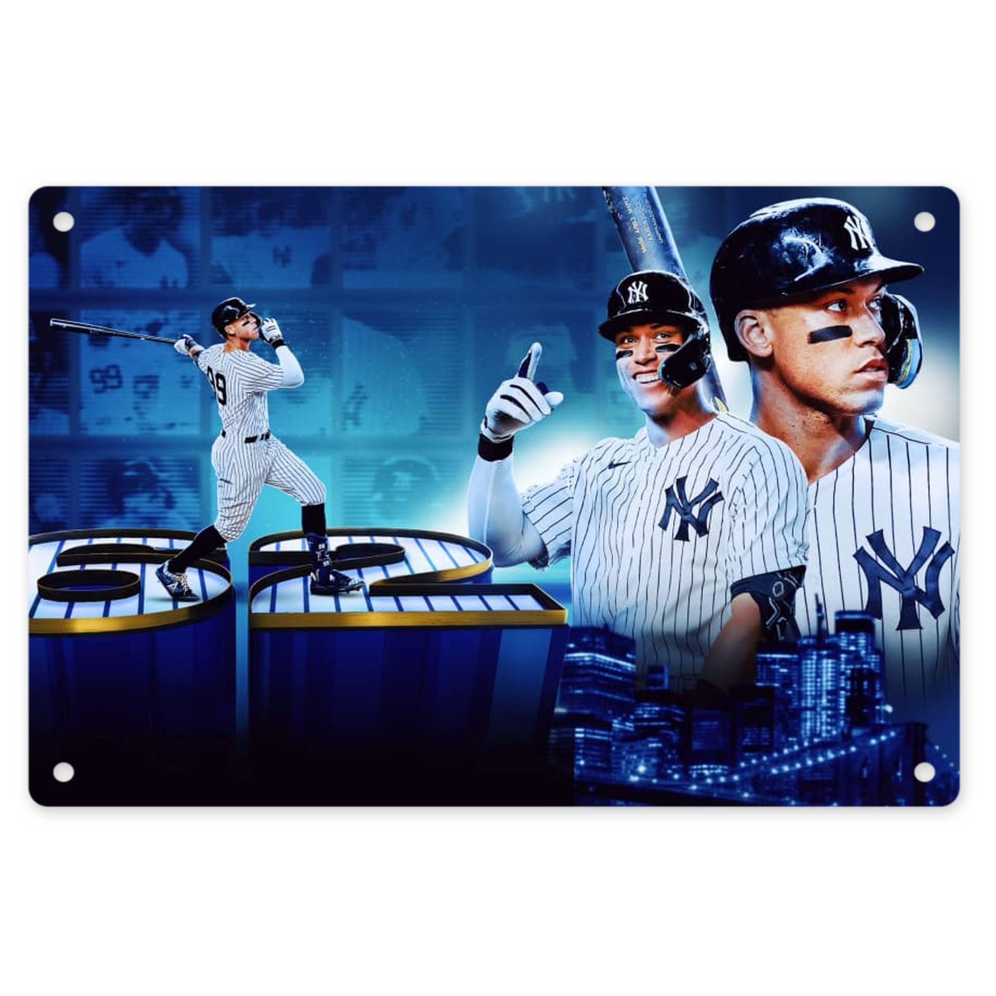 aaron judge 62nd home run Decorative Aluminum Plaque – Horizontal Design – Durable, Stylish, Easy To Install – Ideal For Home, Office, Bar, And More