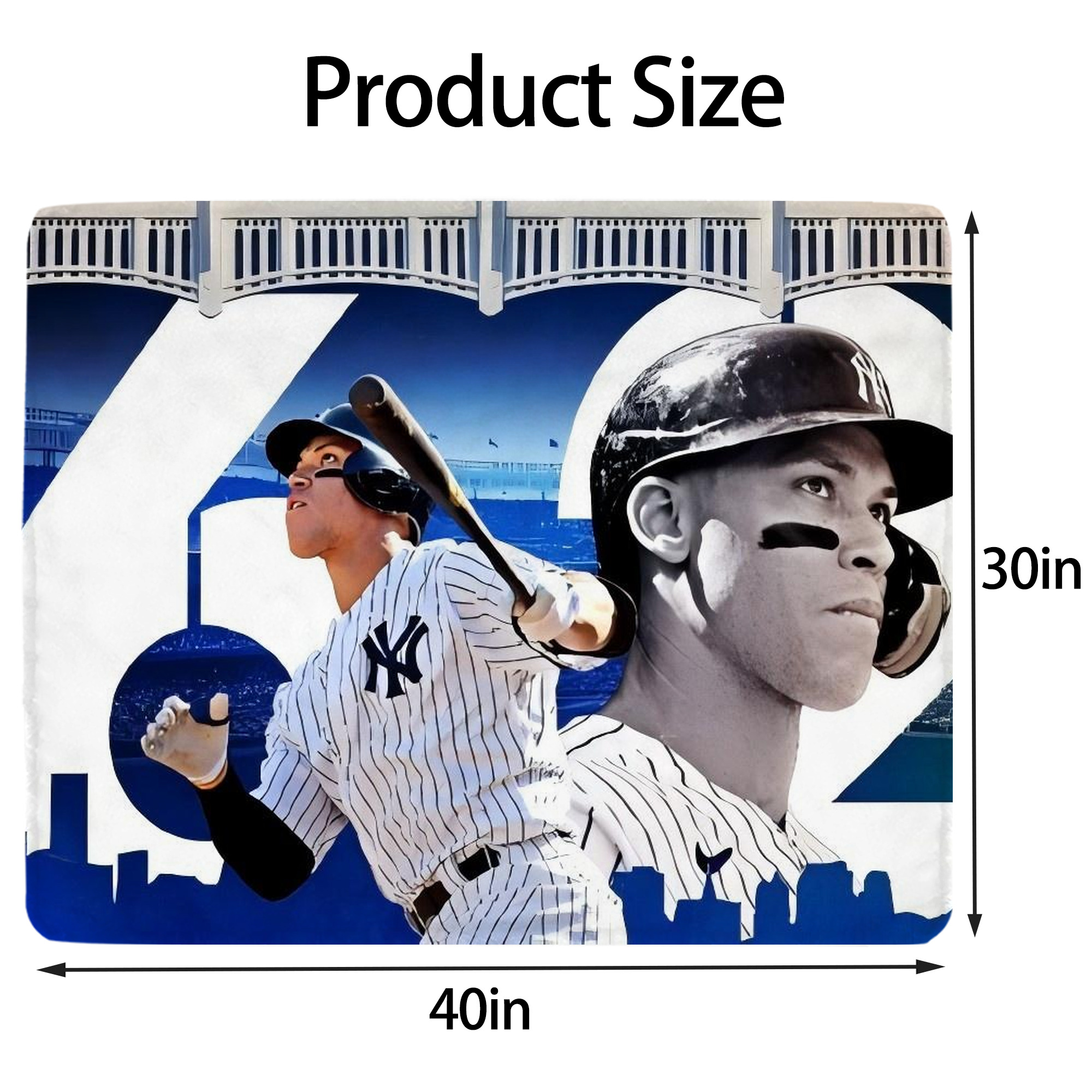 Aaron Judge 62 Home Runs Soft Plush Fleece Blanket 30x40 Inch - 300GSM Flannel, Ultra Soft & Warm, Lightweight & Durable, Perfect For Kids, Adults, Couch, Bed, Camping, Travel, Gift For Family & Friends
