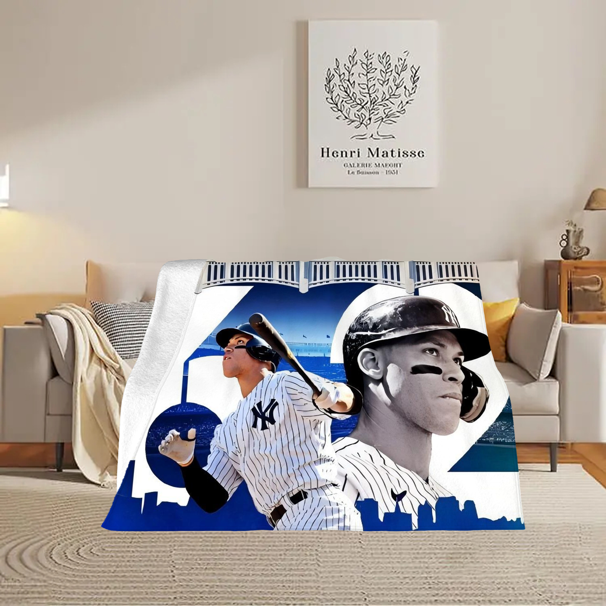 Aaron Judge 62 Home Runs Soft Plush Fleece Blanket 30x40 Inch - 300GSM Flannel, Ultra Soft & Warm, Lightweight & Durable, Perfect For Kids, Adults, Couch, Bed, Camping, Travel, Gift For Family & Friends