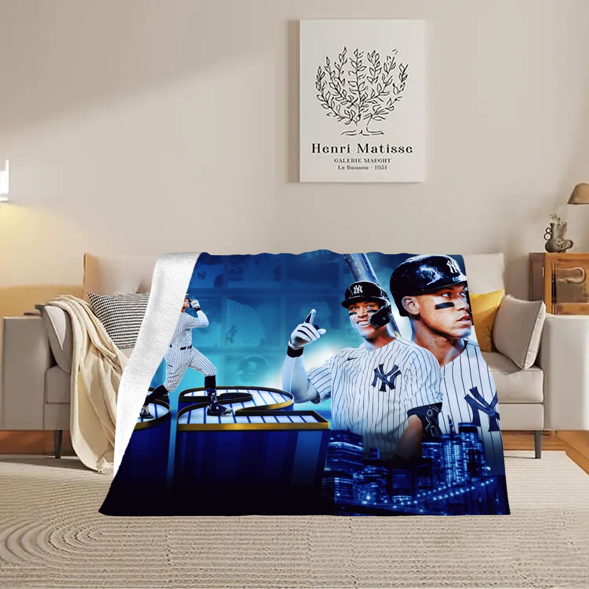 aaron judge 62nd home run Soft Plush Fleece Blanket 30x40 Inch - 300GSM Flannel, Ultra Soft & Warm, Lightweight & Durable, Perfect For Kids, Adults, Couch, Bed, Camping, Travel, Gift For Family & Friends