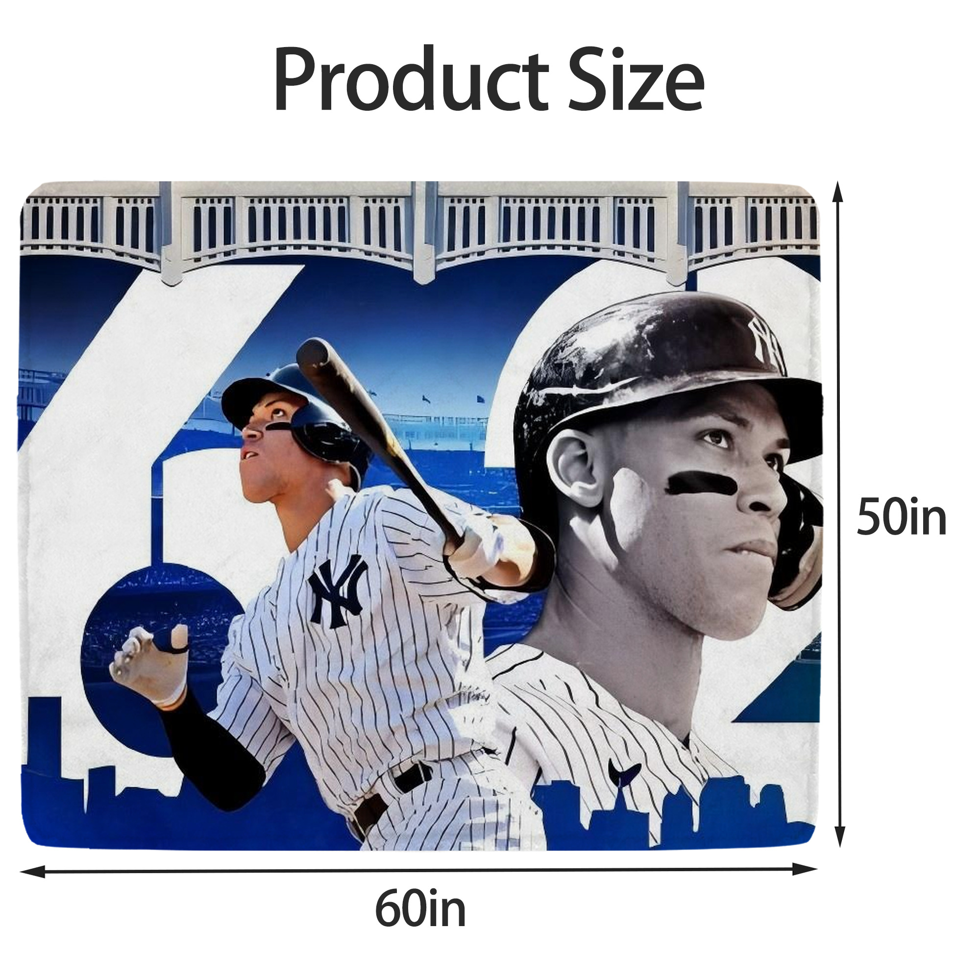Aaron Judge 62 Home Runs Soft Fleece Throw Blanket 50 X 60 Inch – Super Soft, Lightweight, And Durable – Perfect For Sofa, Bed, Camping, And More – Ideal Gift For Family And Friends