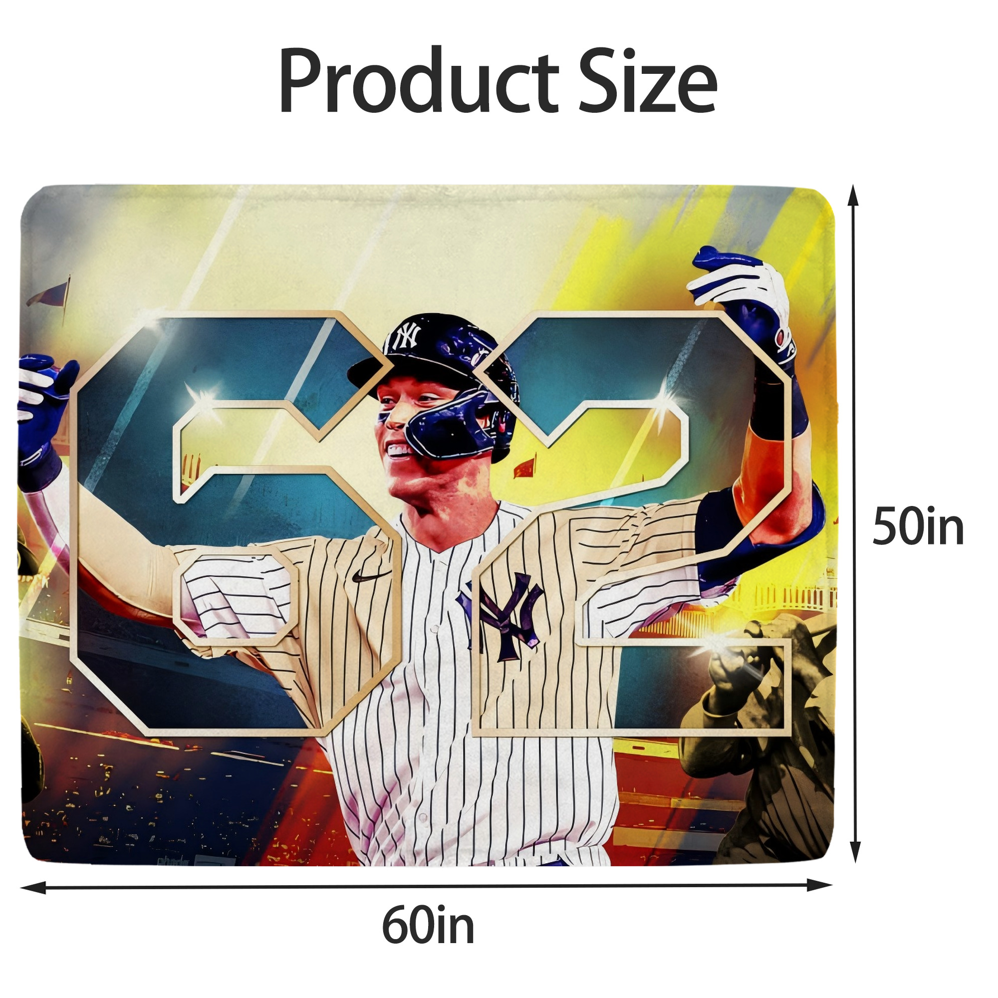 Aaron Judge 62nd Home Run Soft Fleece Throw Blanket 50 X 60 Inch – Super Soft, Lightweight, And Durable – Perfect For Sofa, Bed, Camping, And More – Ideal Gift For Family And Friends