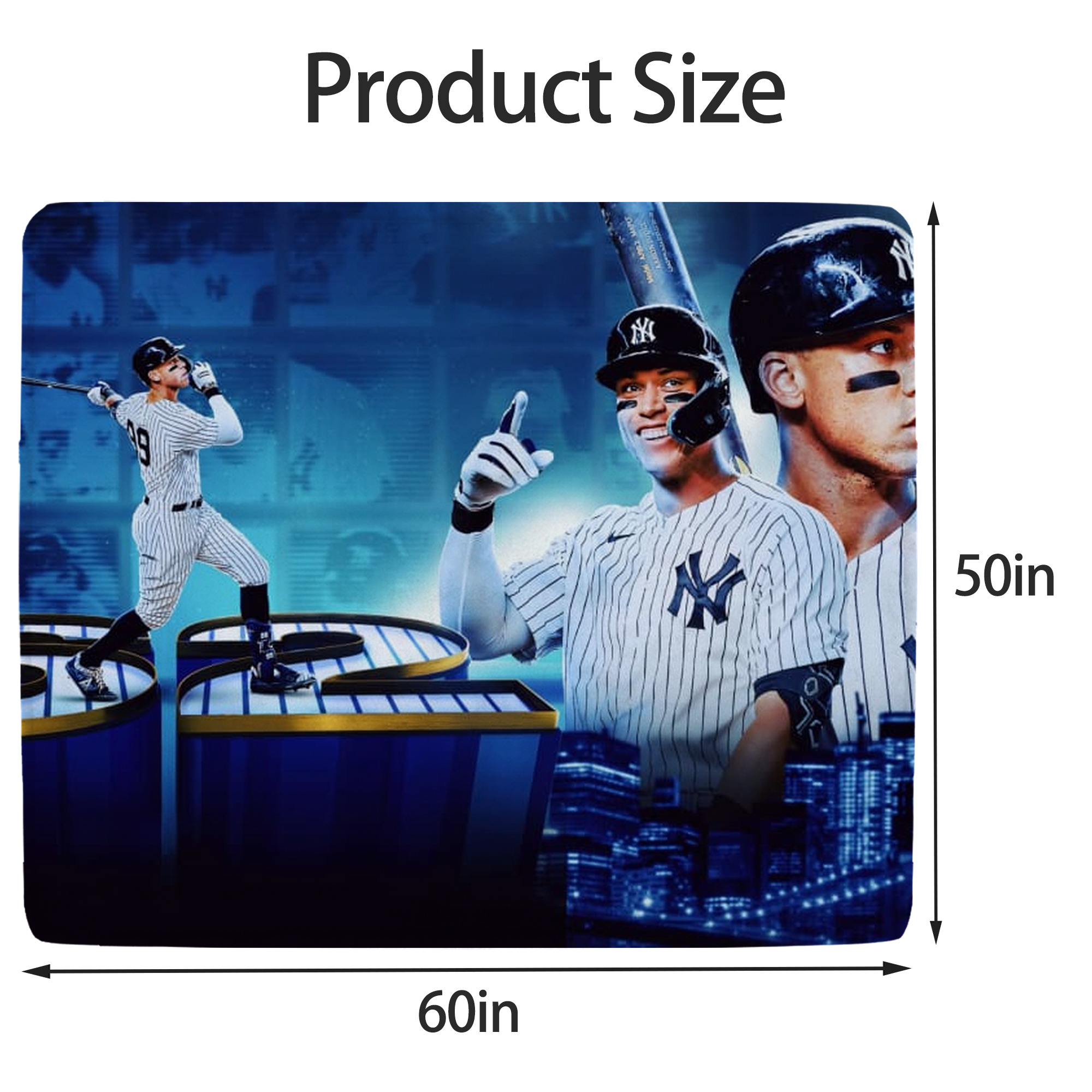 aaron judge 62nd home run Soft Fleece Throw Blanket 50 X 60 Inch – Super Soft, Lightweight, And Durable – Perfect For Sofa, Bed, Camping, And More – Ideal Gift For Family And Friends