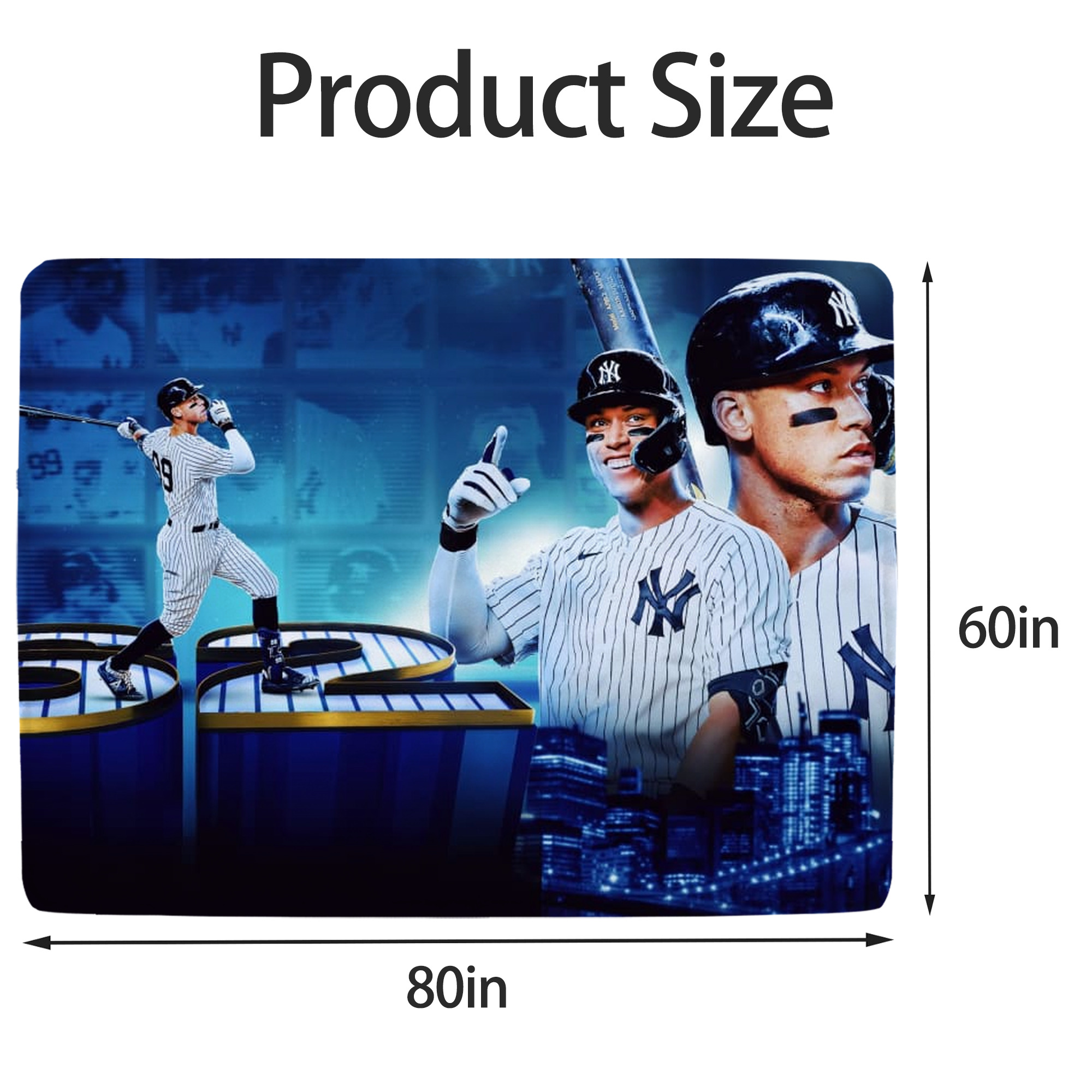 aaron judge 62nd home run Soft Fleece Throw Blanket 60 X 80 Inch – Super Soft, Lightweight, And Durable – Perfect For Sofa, Bed, Camping, And More – Ideal Gift For Family And Friends