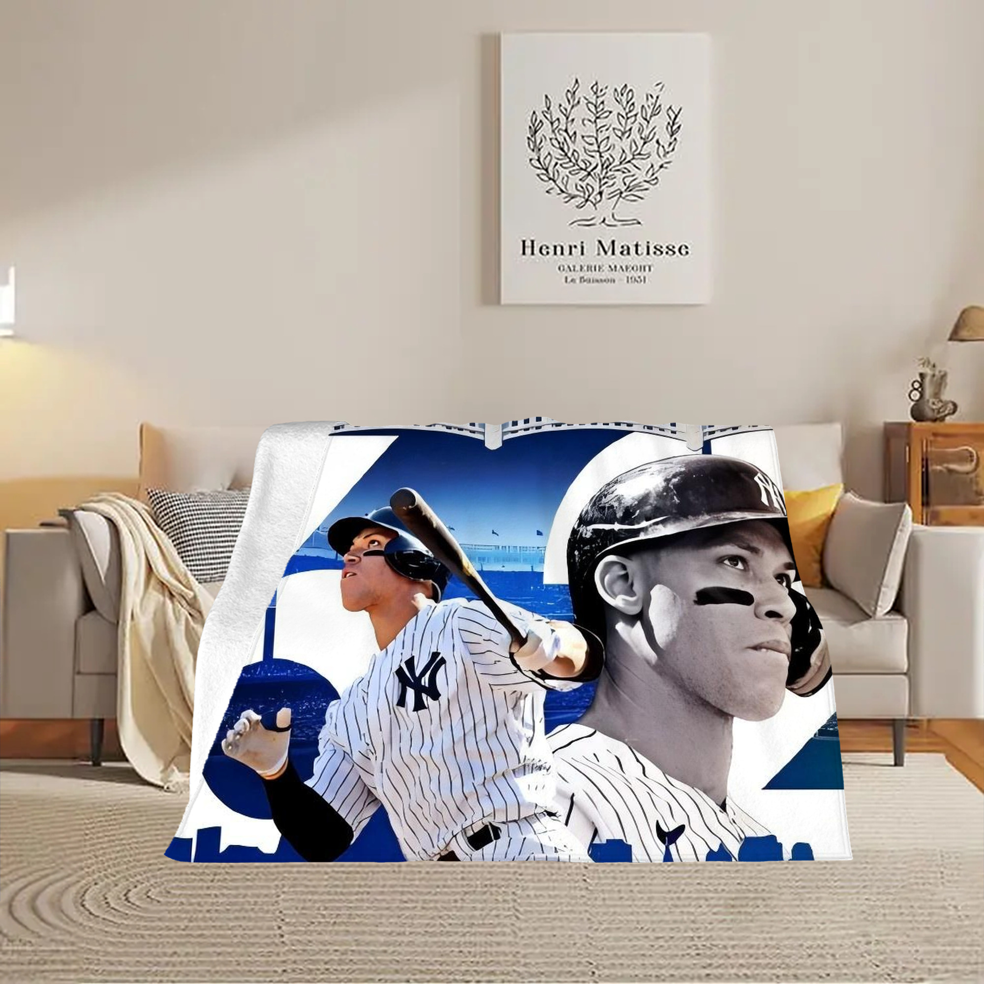 Aaron Judge 62 Home Runs Soft Fleece Throw Blanket 60 X 80 Inch – Super Soft, Lightweight, And Durable – Perfect For Sofa, Bed, Camping, And More – Ideal Gift For Family And Friends