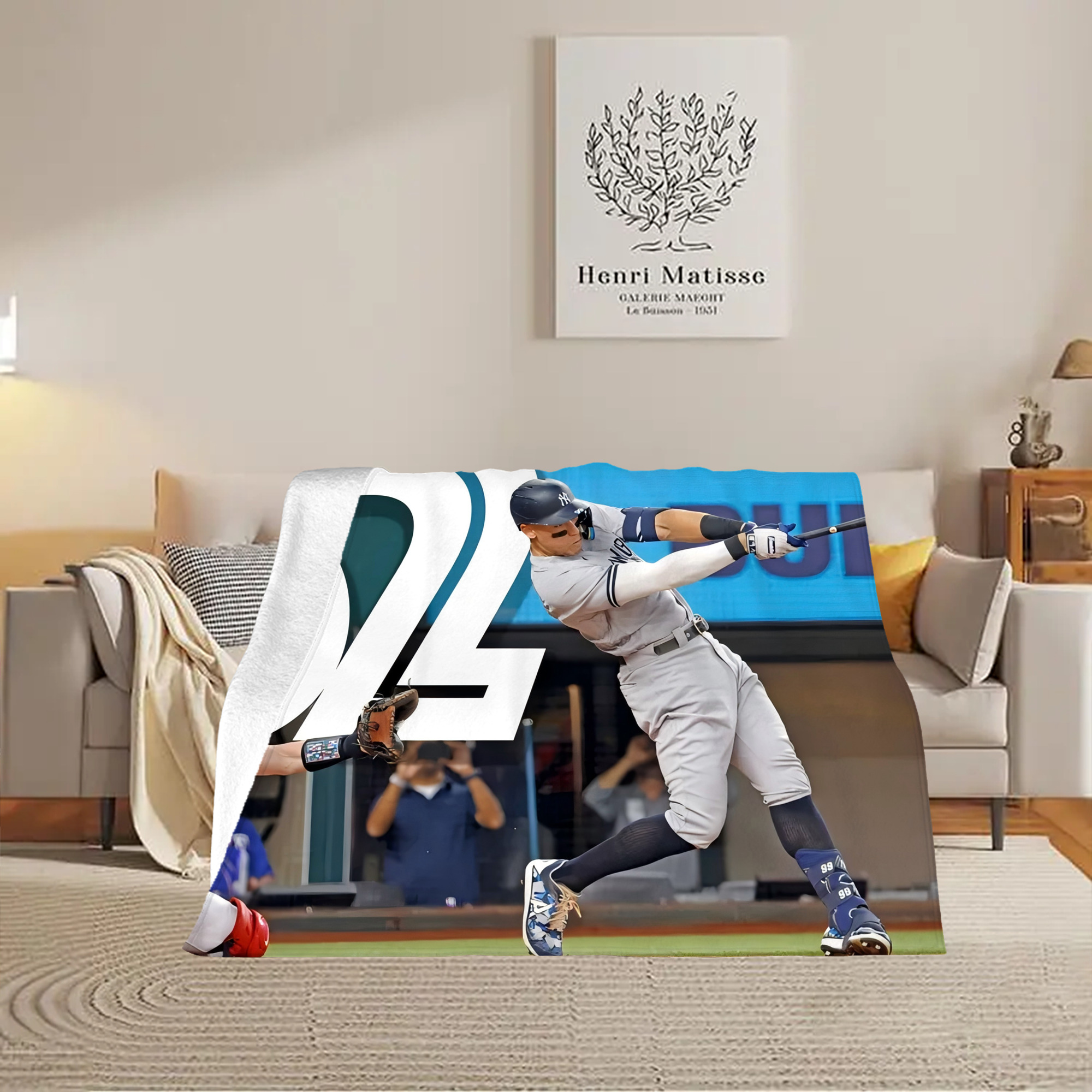 Aaron Judge 62nd Home Run Soft Fleece Throw Blanket 60 X 80 Inch – Super Soft, Lightweight, And Durable – Perfect For Sofa, Bed, Camping, And More – Ideal Gift For Family And Friends