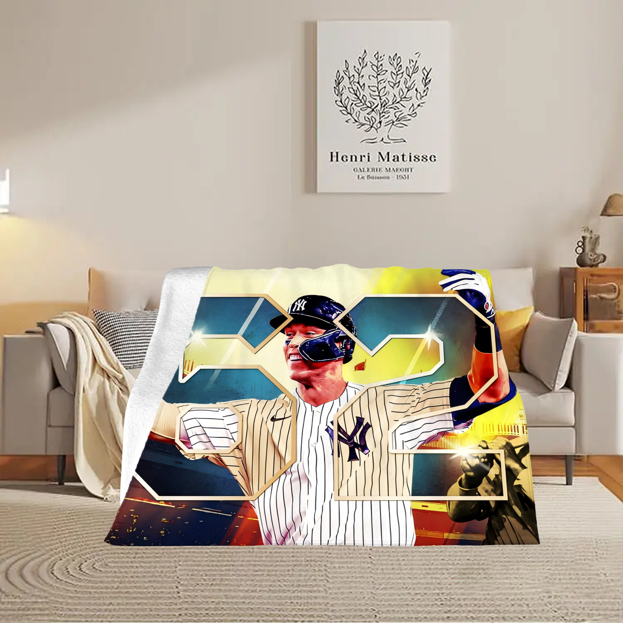 Aaron Judge 62nd Home Run Soft Fleece Throw Blanket 60 X 80 Inch – Super Soft, Lightweight, And Durable – Perfect For Sofa, Bed, Camping, And More – Ideal Gift For Family And Friends