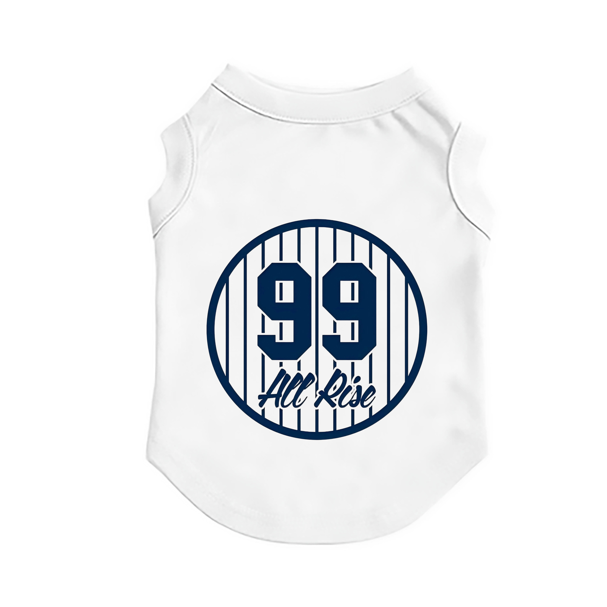All Rice 99 Aaron Judge Pinstripe Number Pet Vest – Durable Polyester With Heat Transfer Print – Comfortable And Stylish