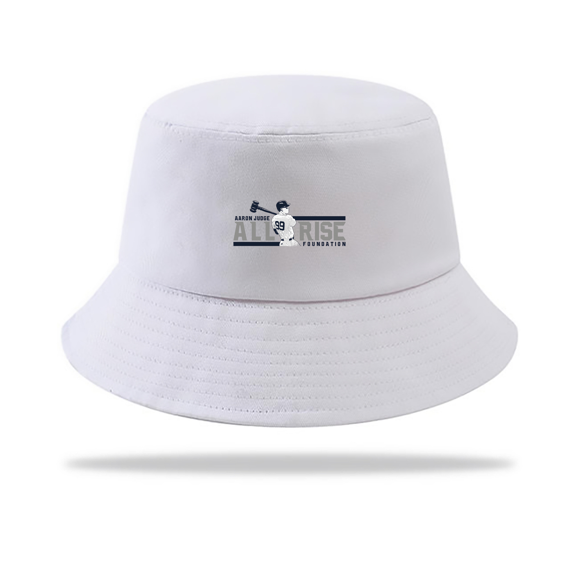 Aaron Judge All Rise Foundation Logo Outdoor Sun Protection Bucket Hat – Lightweight Breathable Knit & Woven Fabric – Ergonomic Wide Brim, Sweat-Absorbent, Stylish & Comfortable For Sports And Everyday Wear