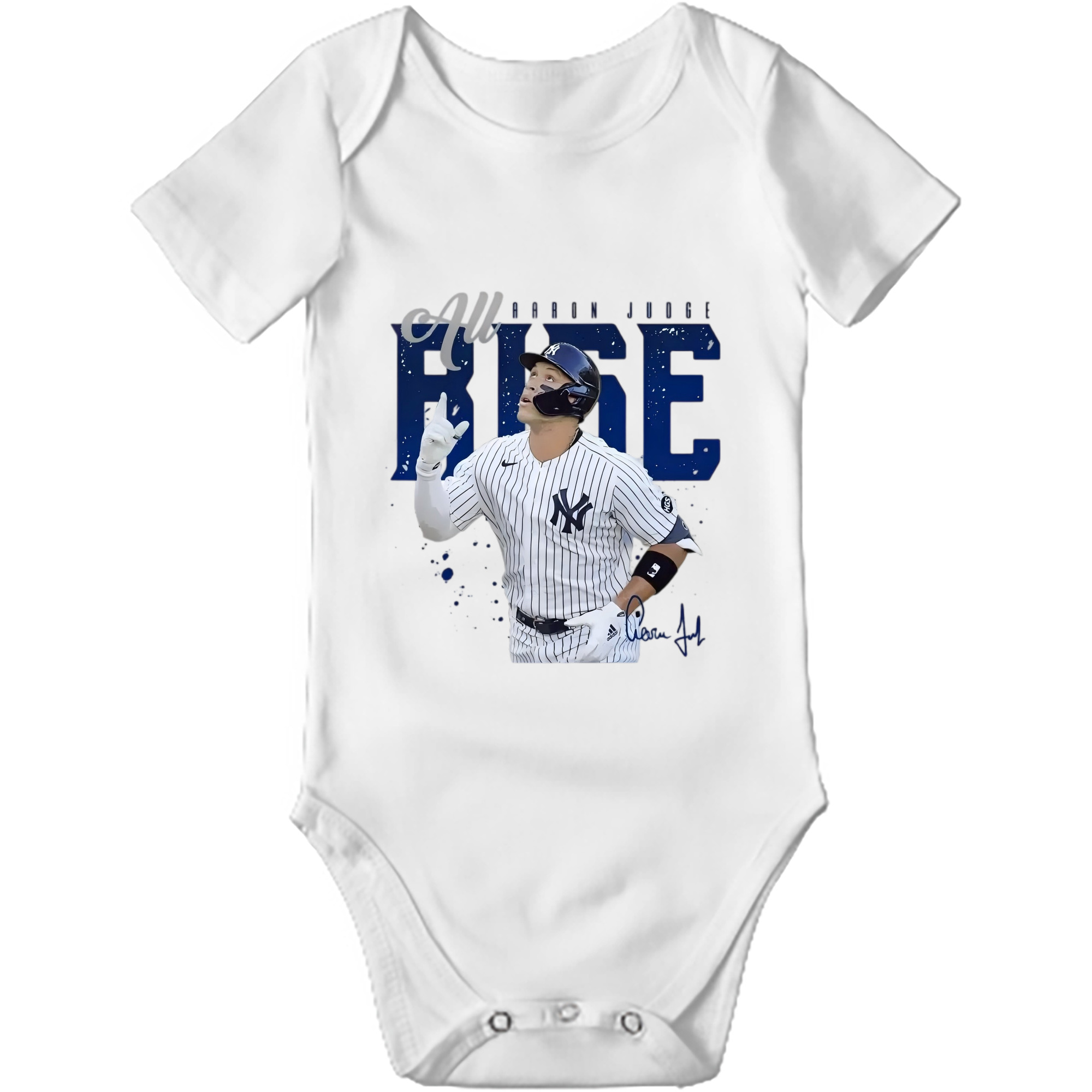 Aaron Judge 99 All Rise Baby Short Sleeve Romper – 100% Cotton Soft & Breathable Digital Print Onesie With Easy Snap Closure And Envelope Shoulder – Comfortable For Daily Wear & Travel