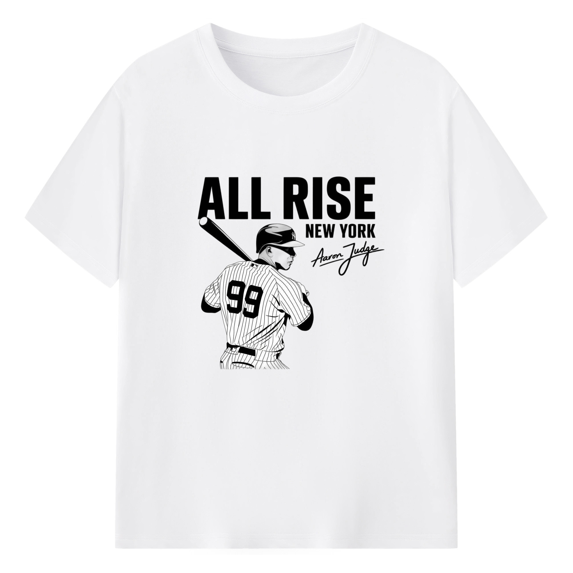 All Rise New York Aaron Judge 99 180g Cotton T-Shirt With Front Heat Transfer Print – Soft, Lightweight, Fitted Design – Comfortable Casual Wear For Sports & Everyday Use